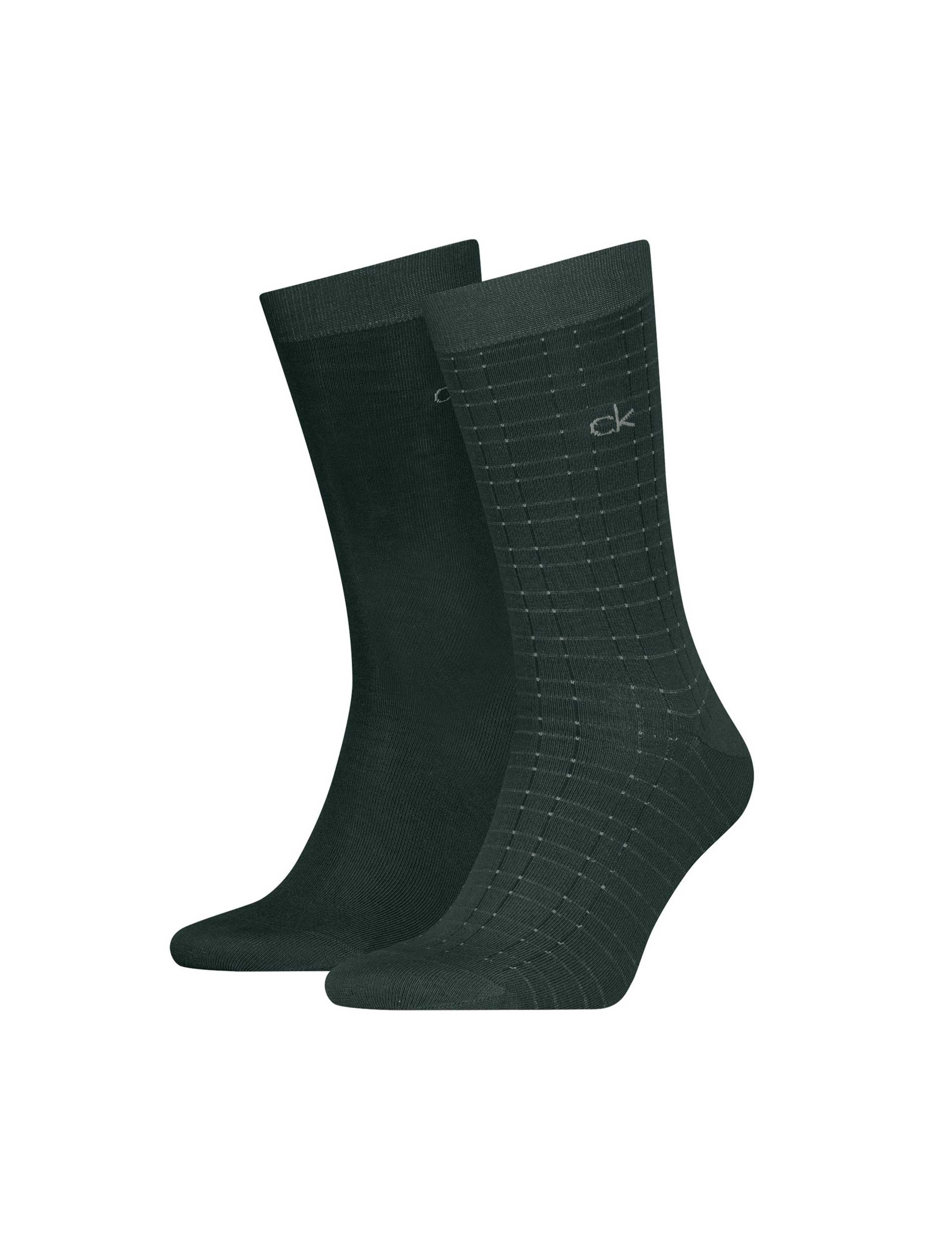 2pk Grid Design Cotton Rich Socks