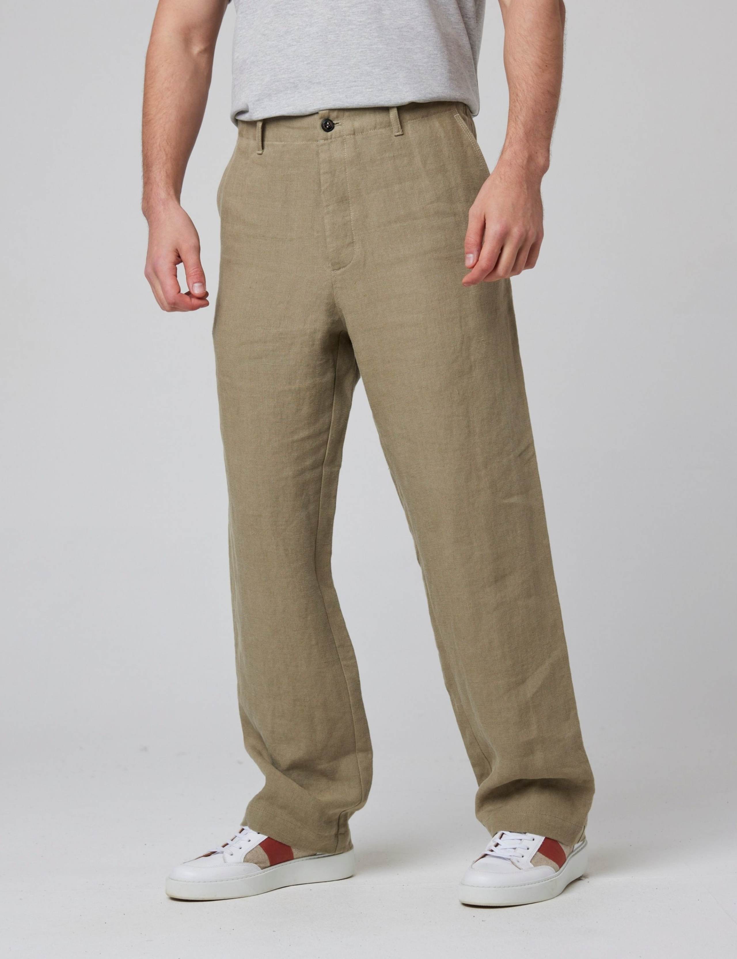 Regular Fit Pure Linen Chinos