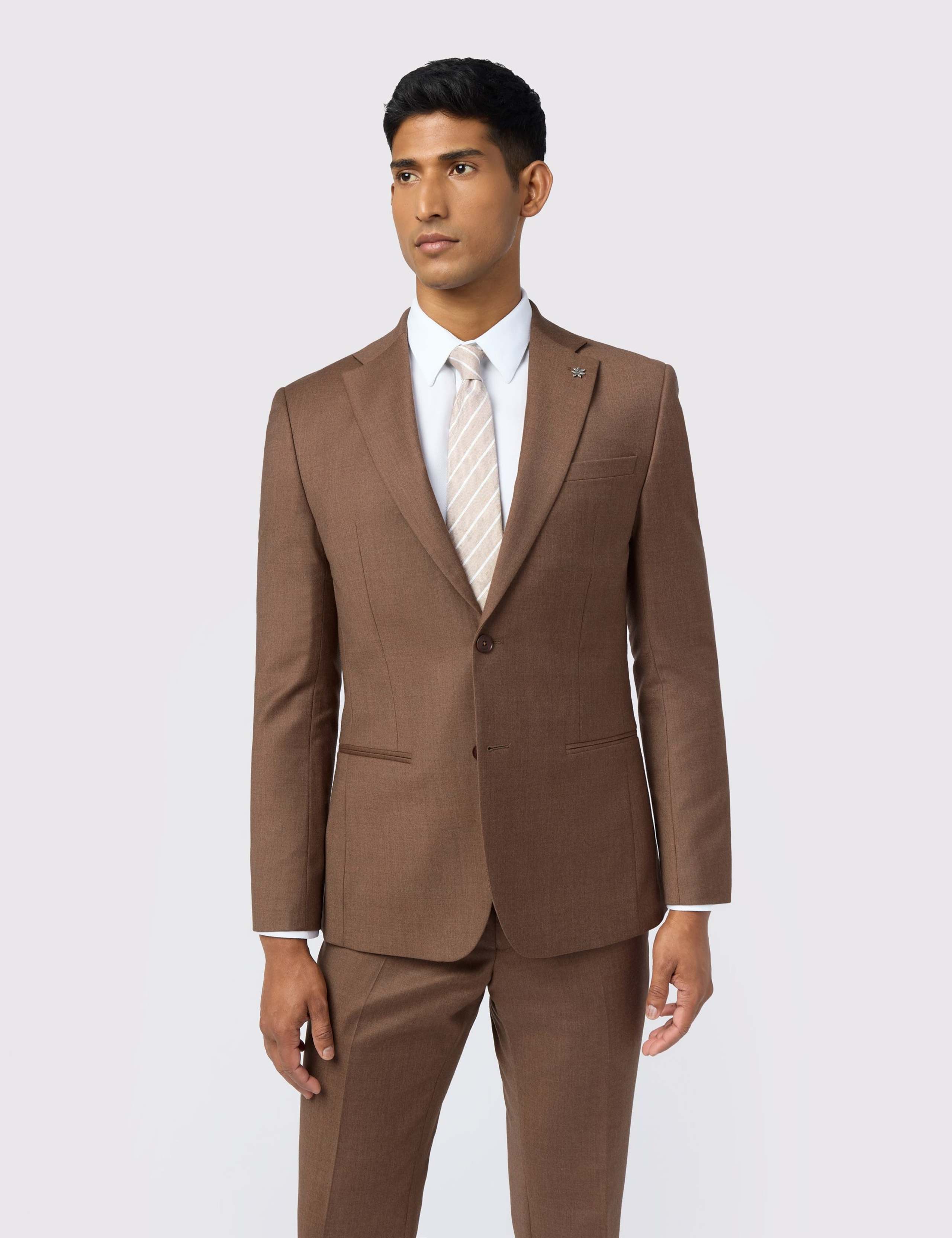 Slim Fit Wool Rich Flannel Suit Jacket