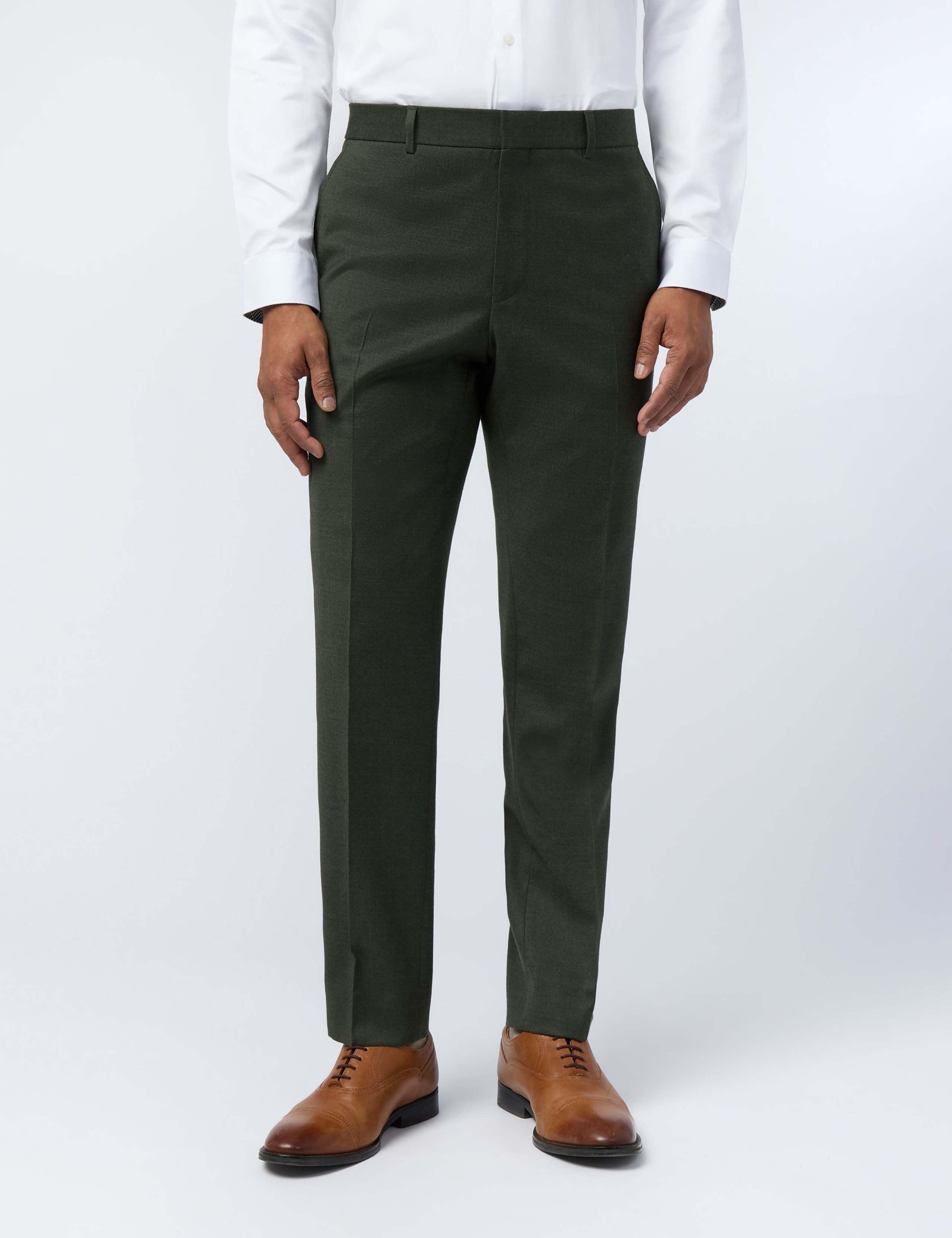 Slim Fit Wool Rich Flat Front Trousers