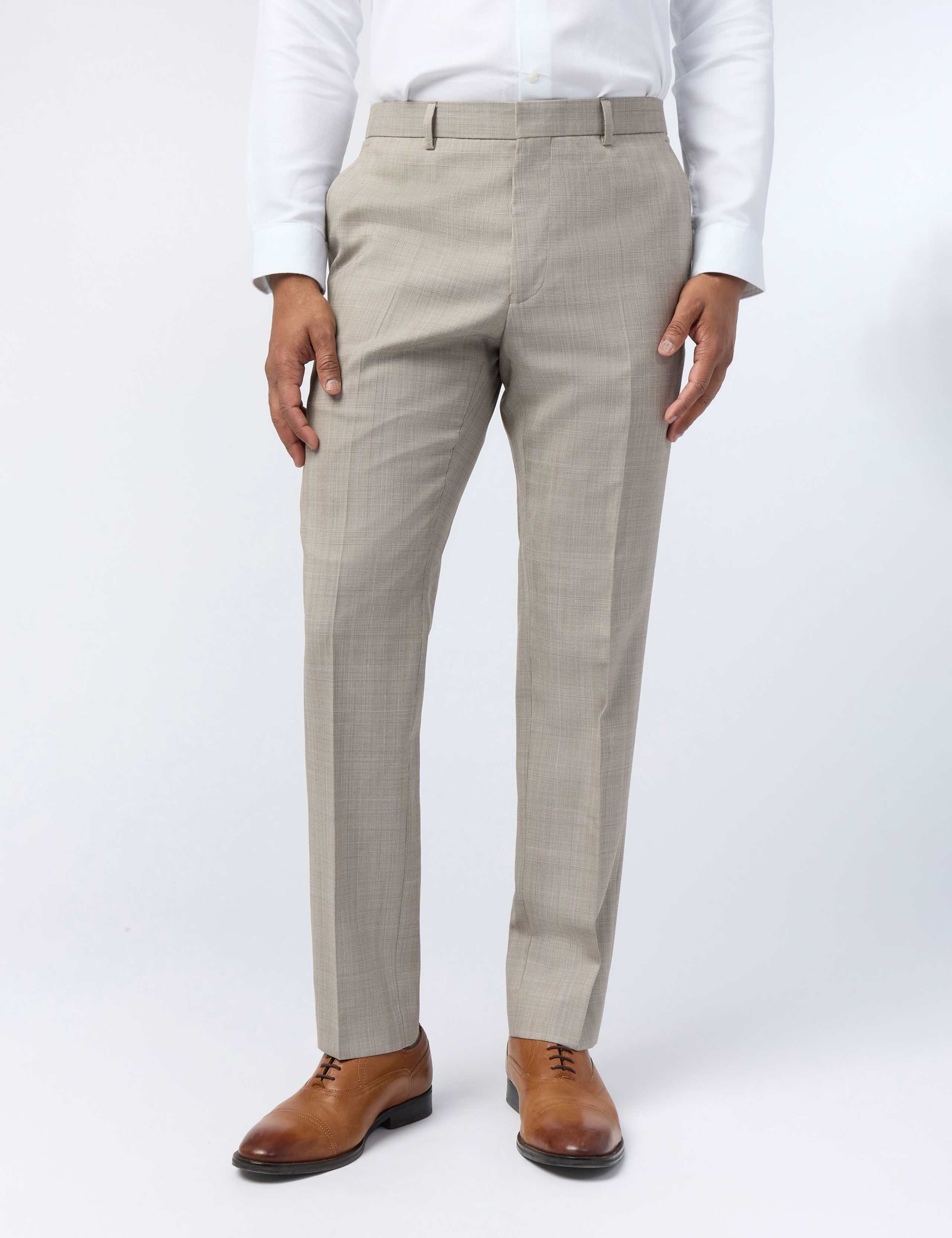 Slim Fit Checked Performance Trousers