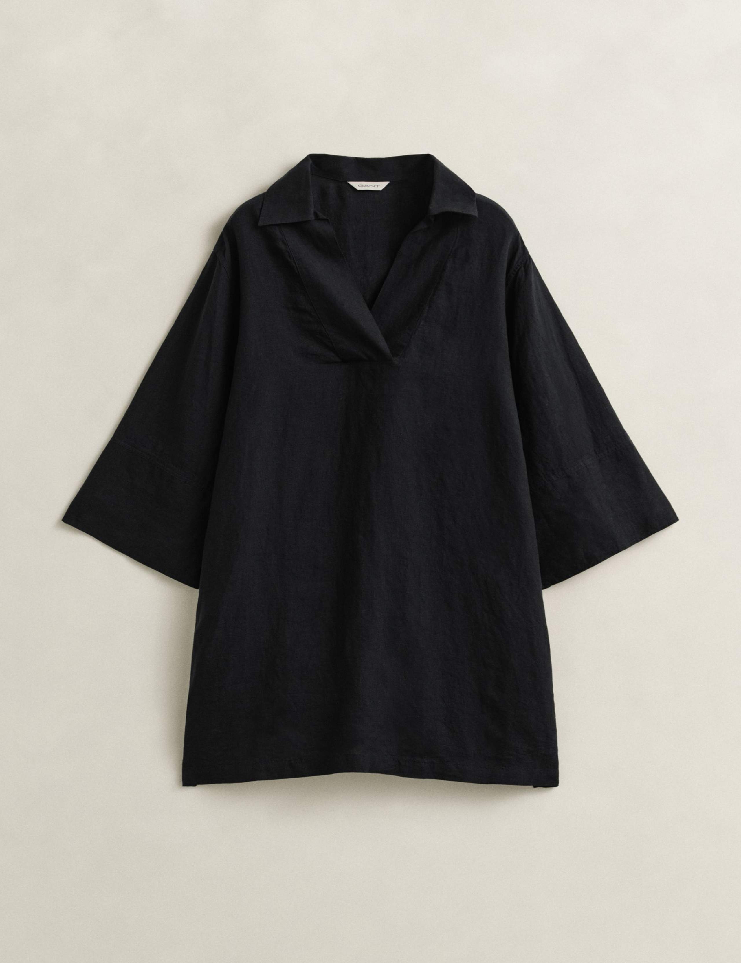 Pure Linen Knee Length Shift Dress