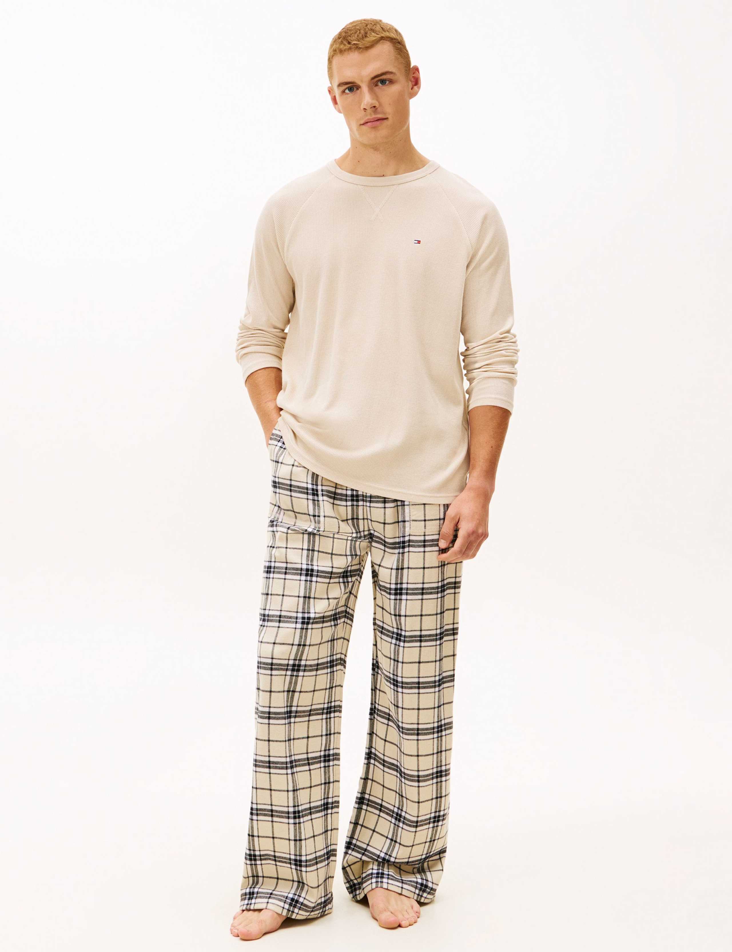 Pure Cotton Checked Elasticated Pyjama Set