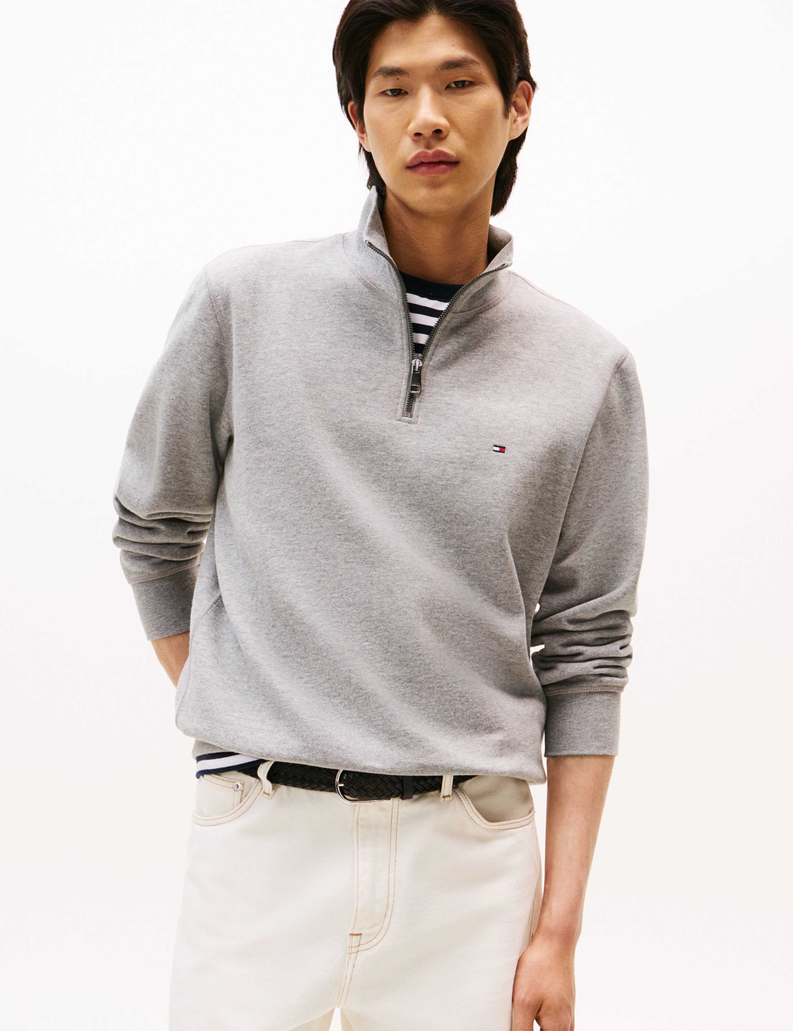 Essential Cotton Rich Half Zip Fleece Jumper
