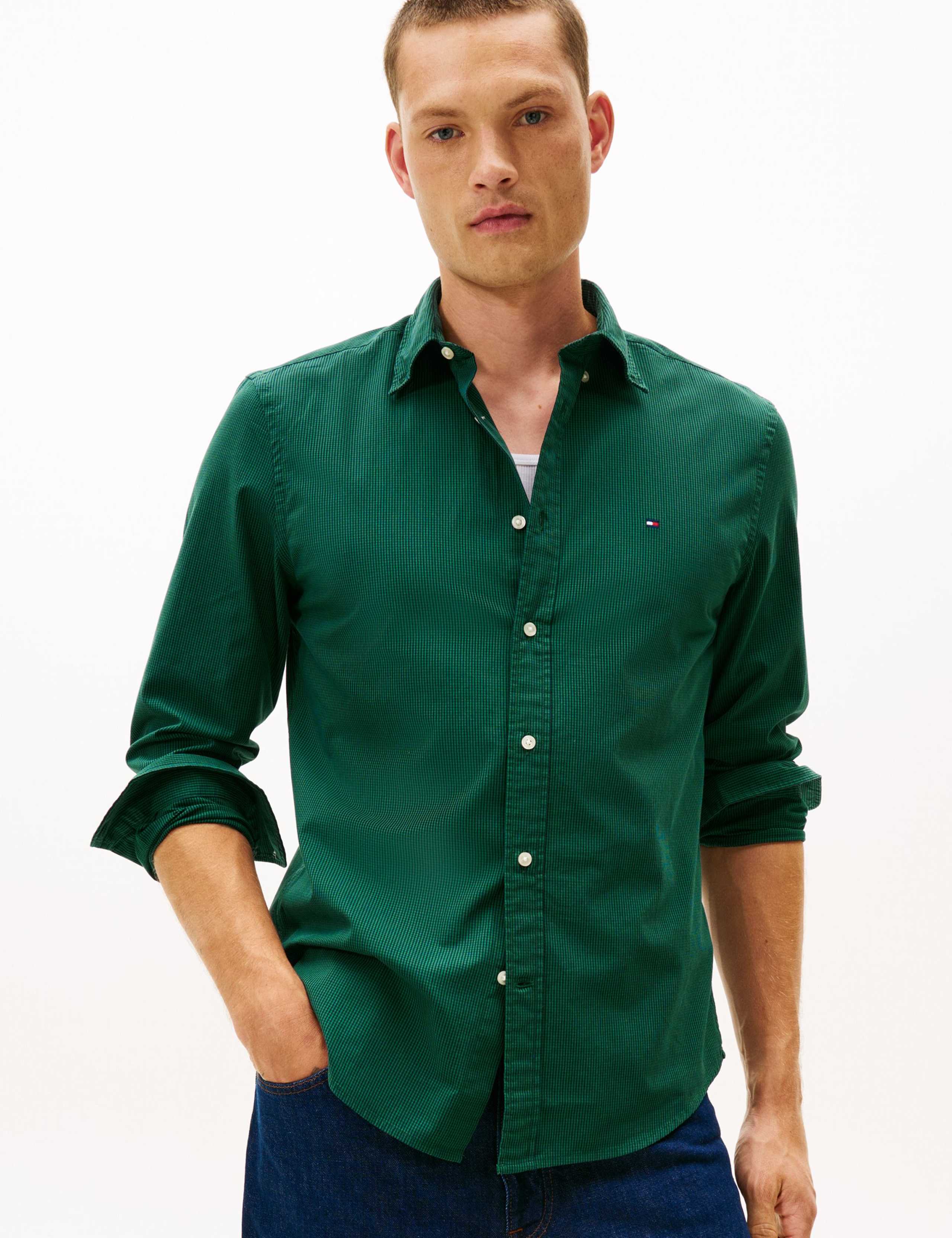Regular Fit Easy Iron Poplin Micro Check Shirt