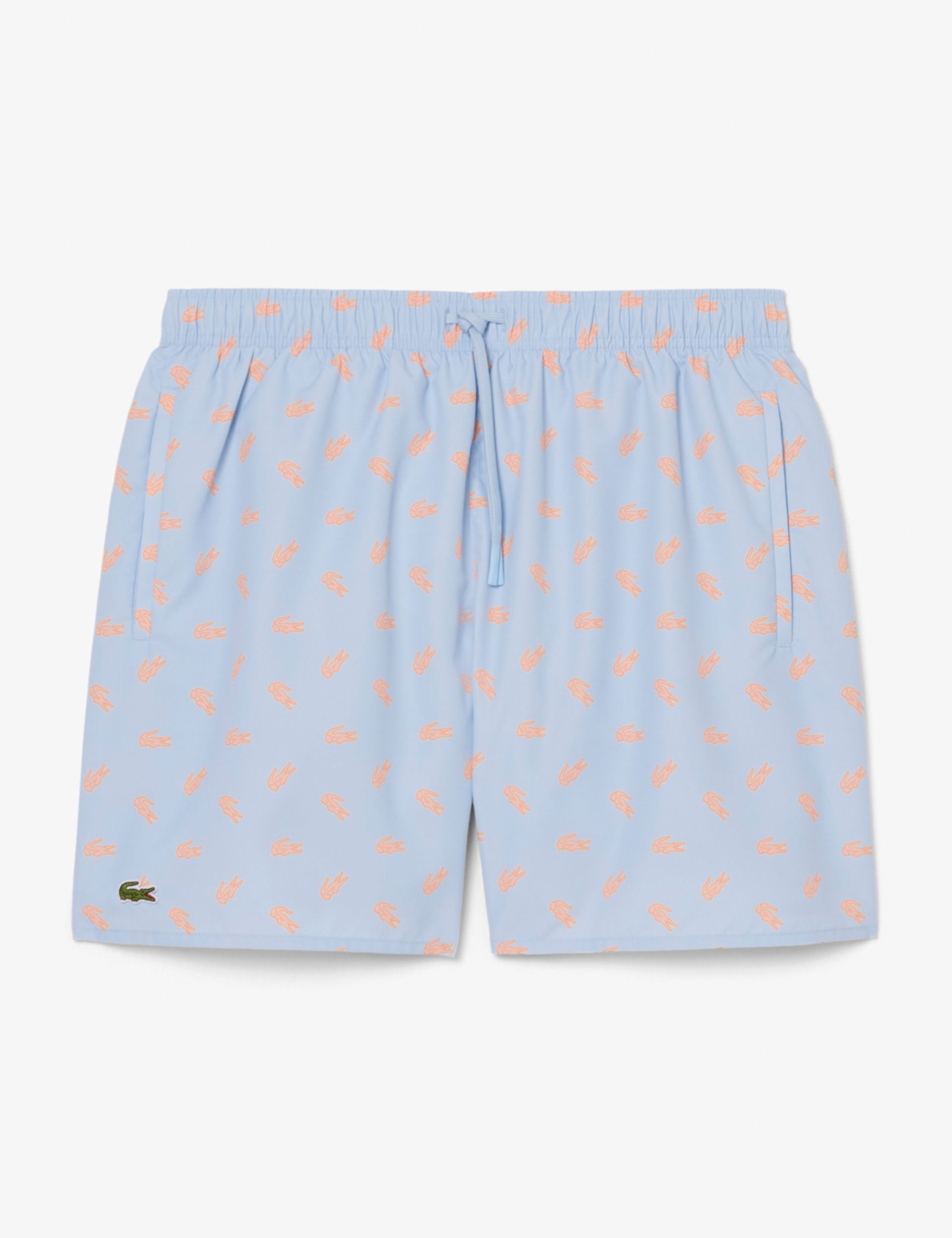 Mid Length Crocodile Print Swim Trunks