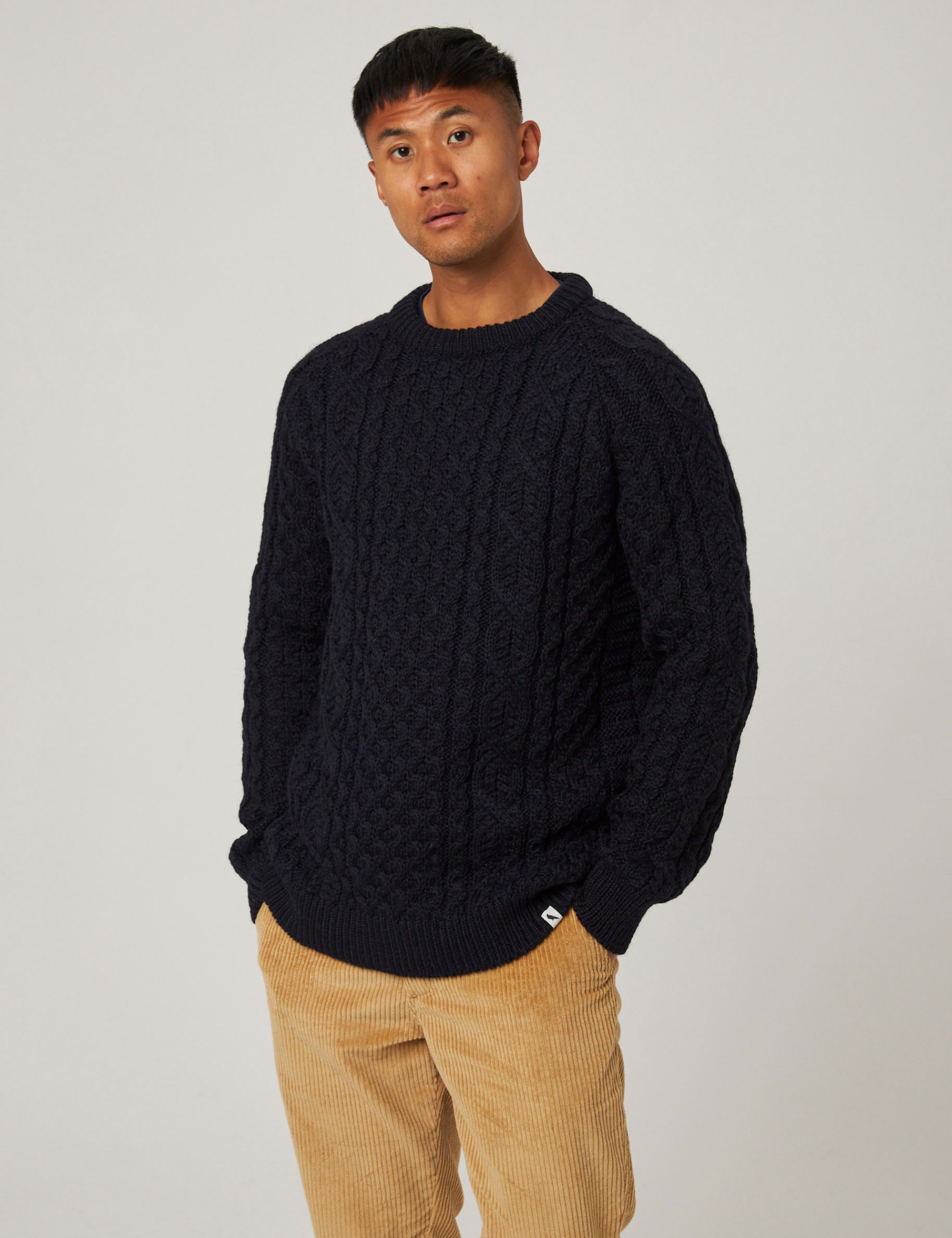 Pure Wool Cable Crew Neck Jumper
