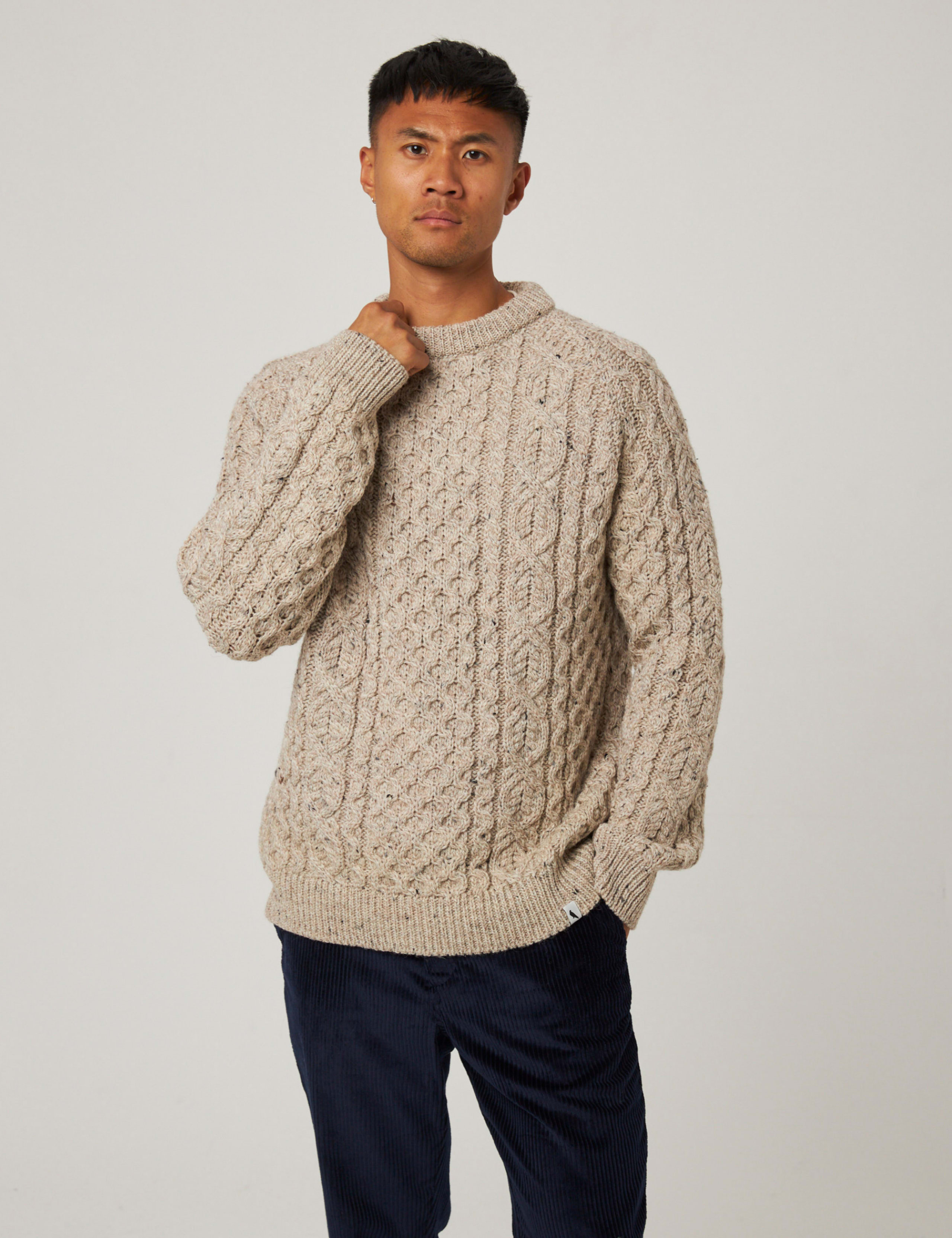Pure Wool Cable Crew Neck Jumper