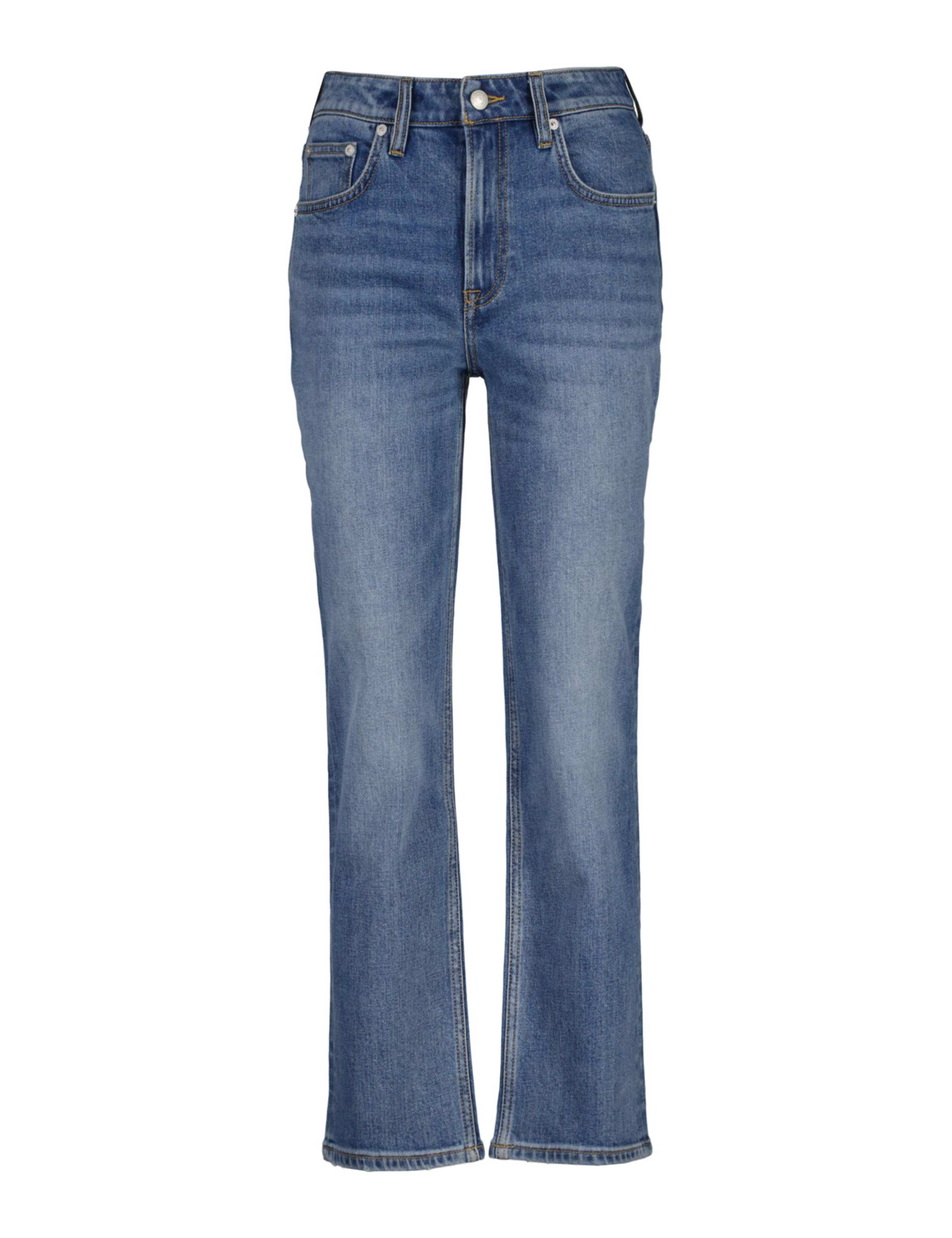 Mid Rise Straight Leg Cropped Jeans