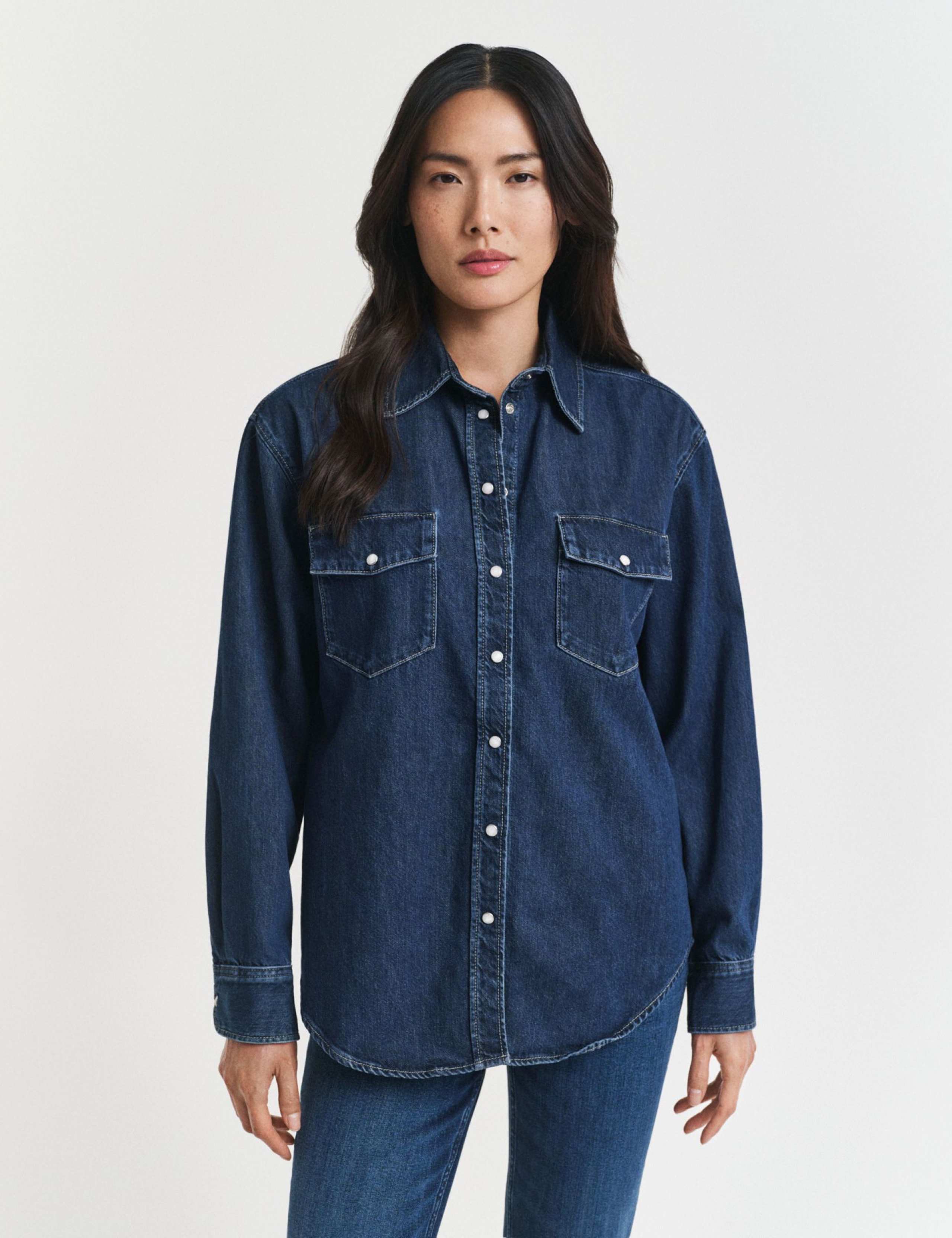 Pure Cotton Denim Relaxed Shirt