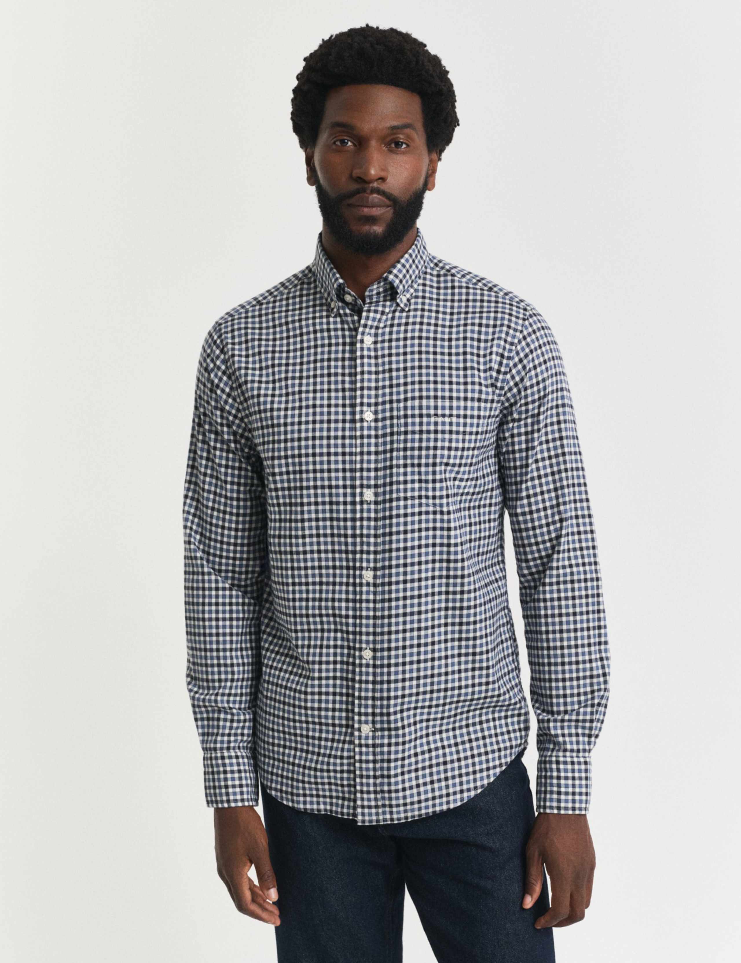 Regular Fit Pure Cotton Gingham Oxford Shirt