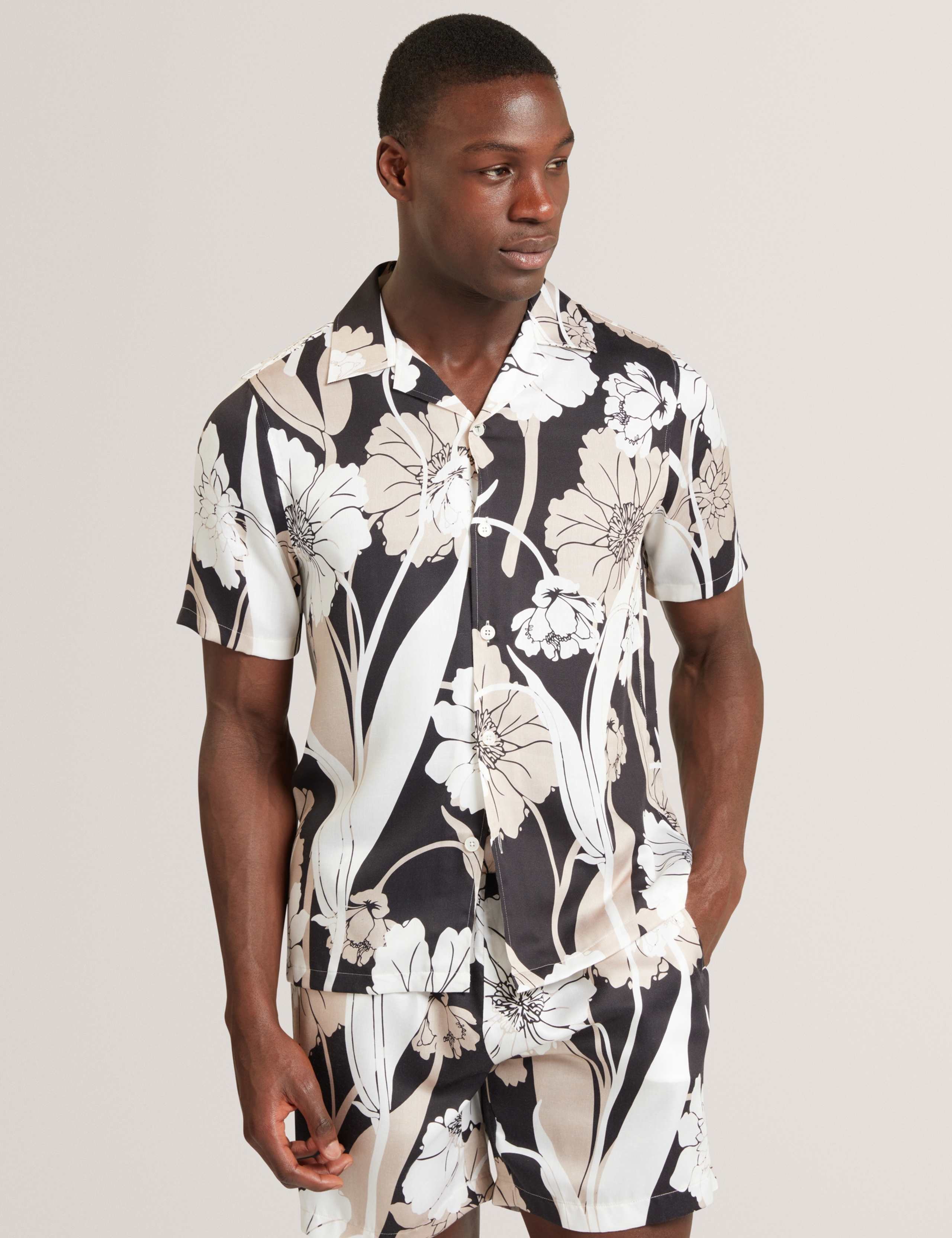 Pure Lyocell Floral Short Sleeve Shirt