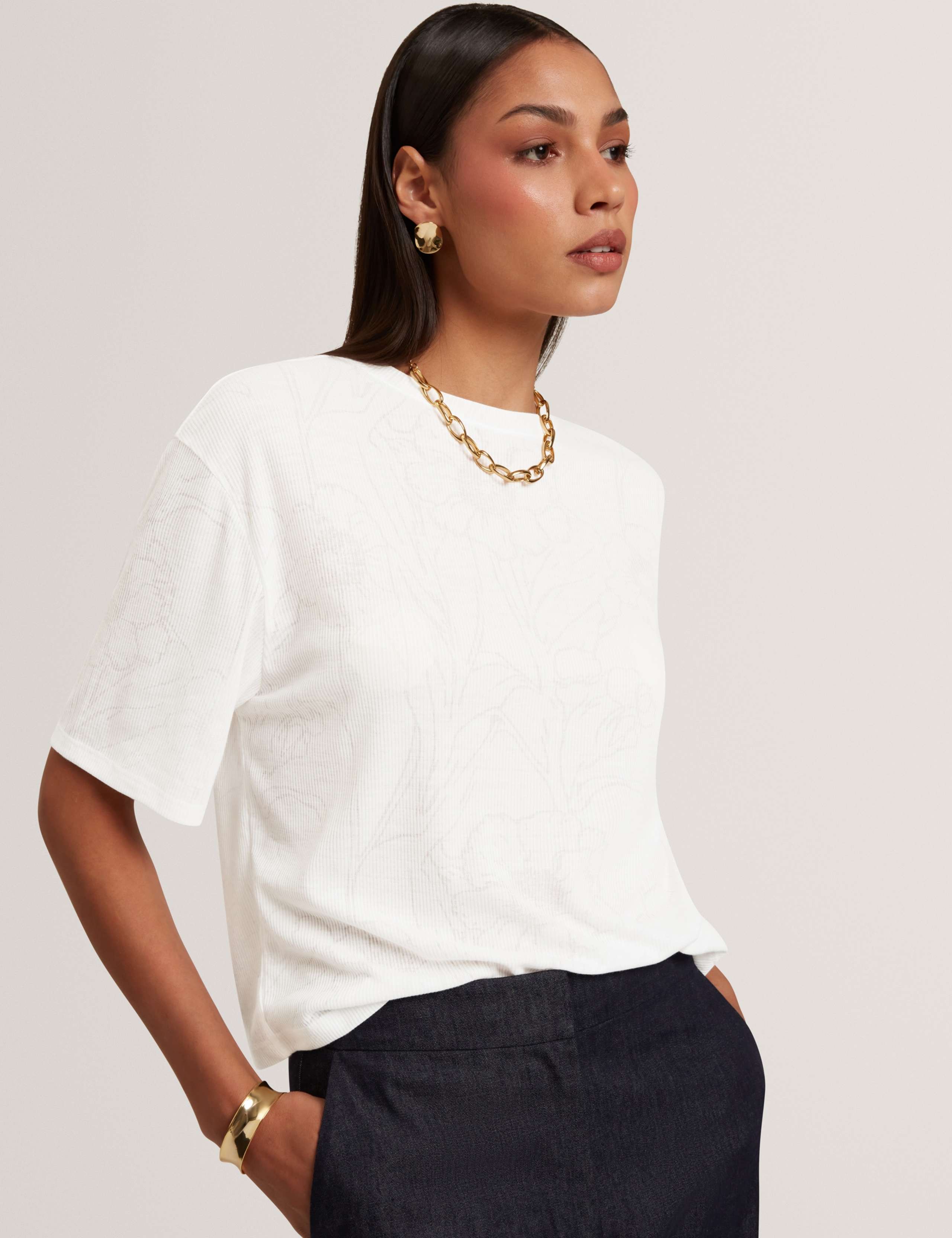 Cotton Blend Printed T-Shirt