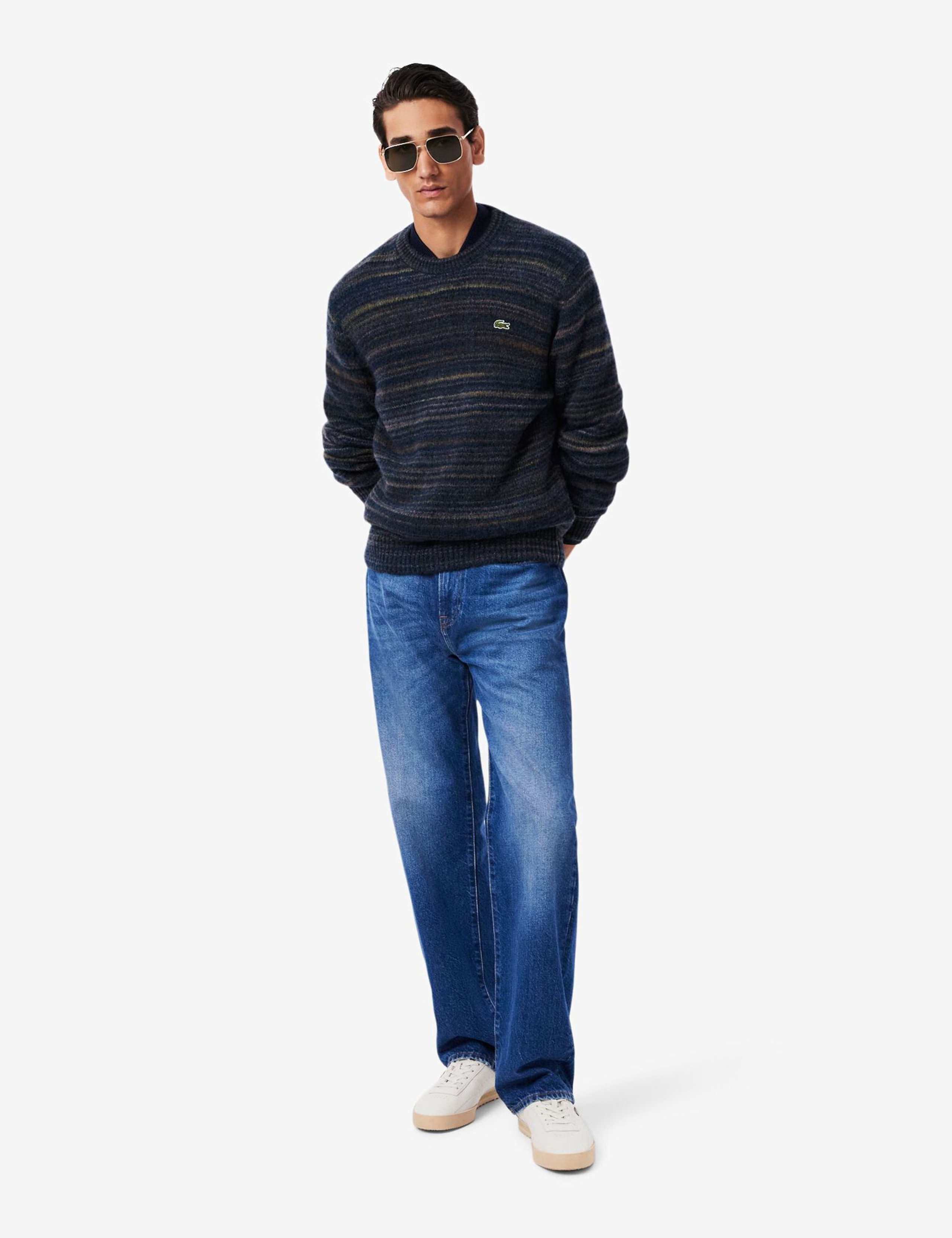 Wool Rich Striped Jumper with Alpaca