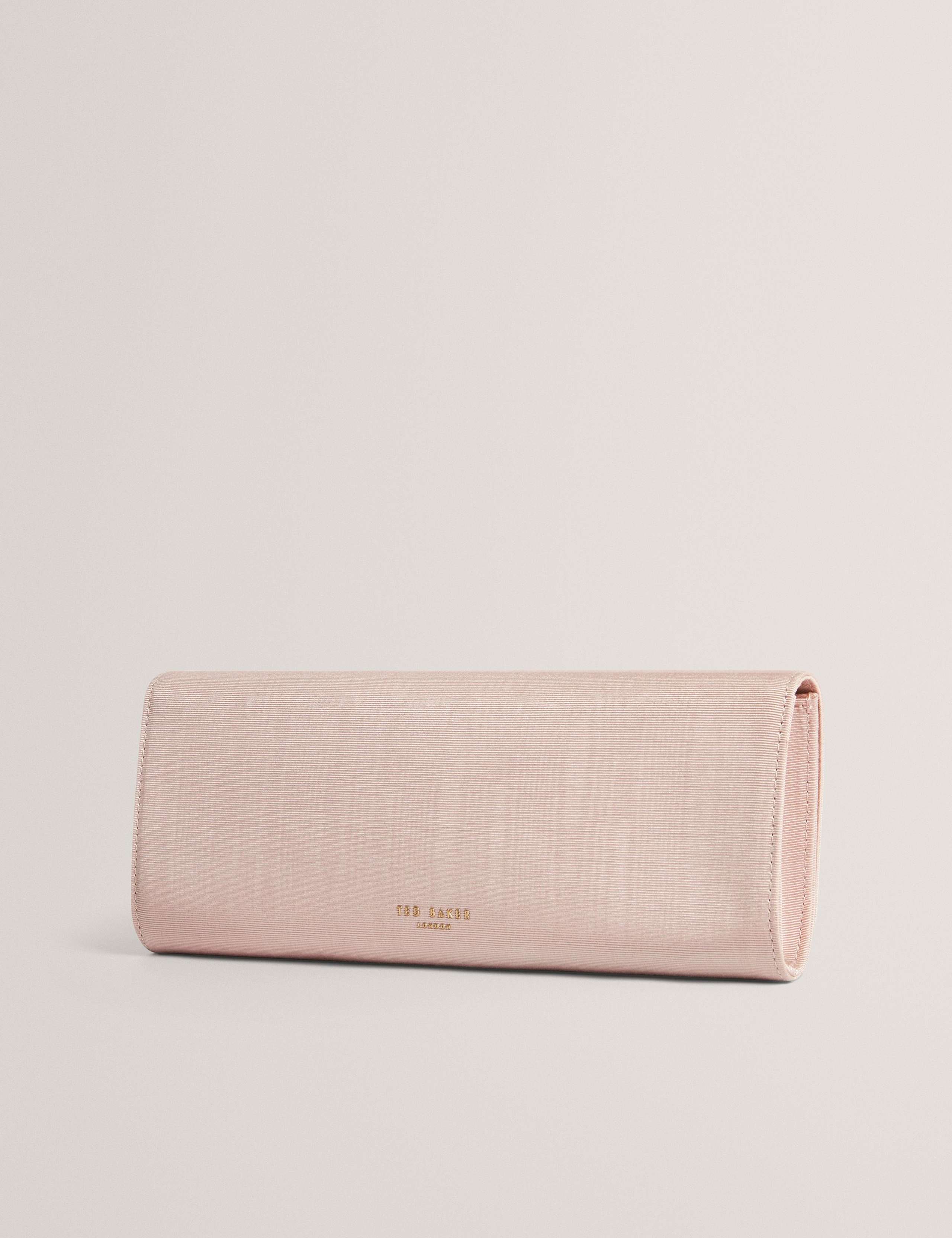 Fabric Moire Chain Strap Baguette Clutch Bag