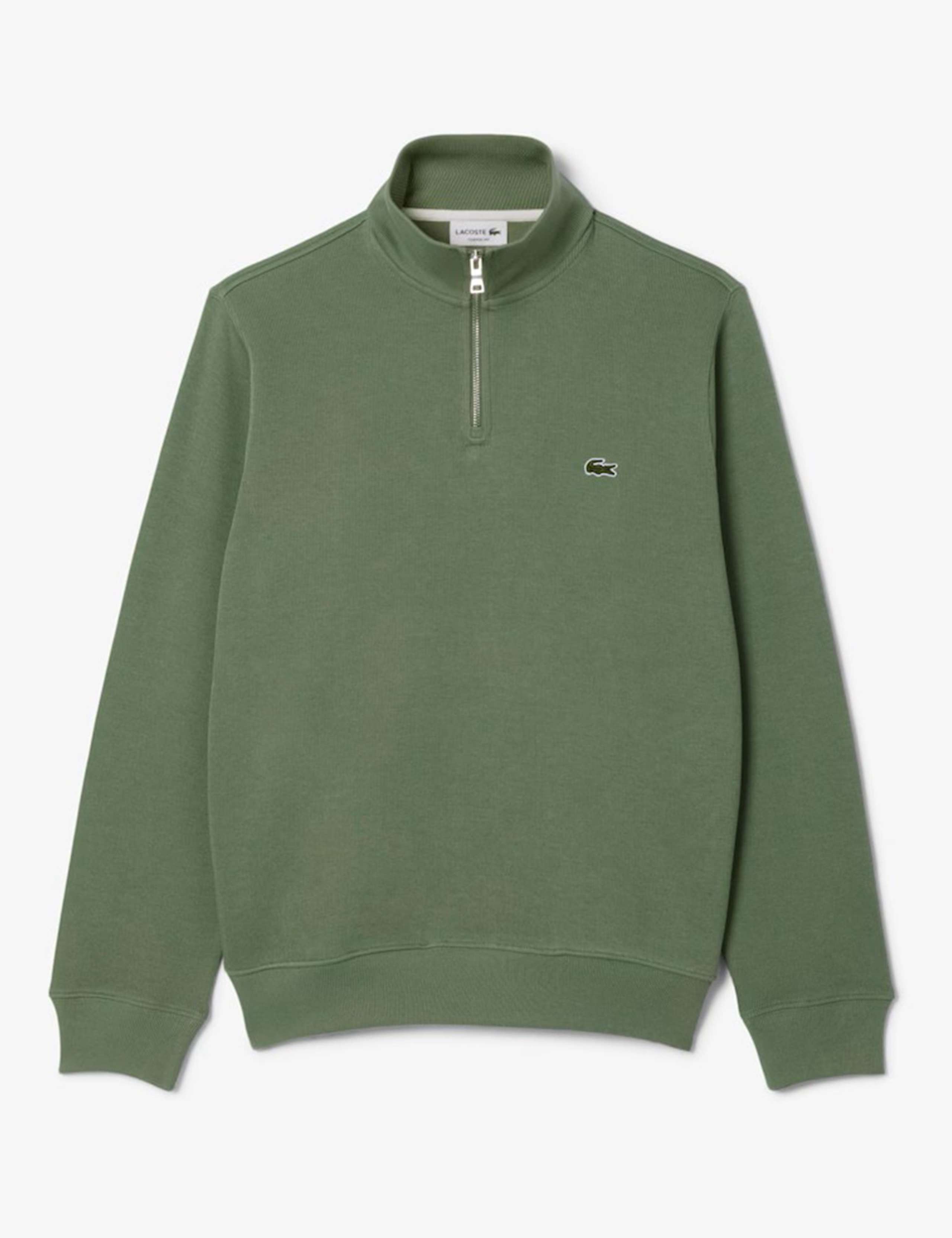 Pure Cotton Funnel Neck Half Zip Sweatshirt