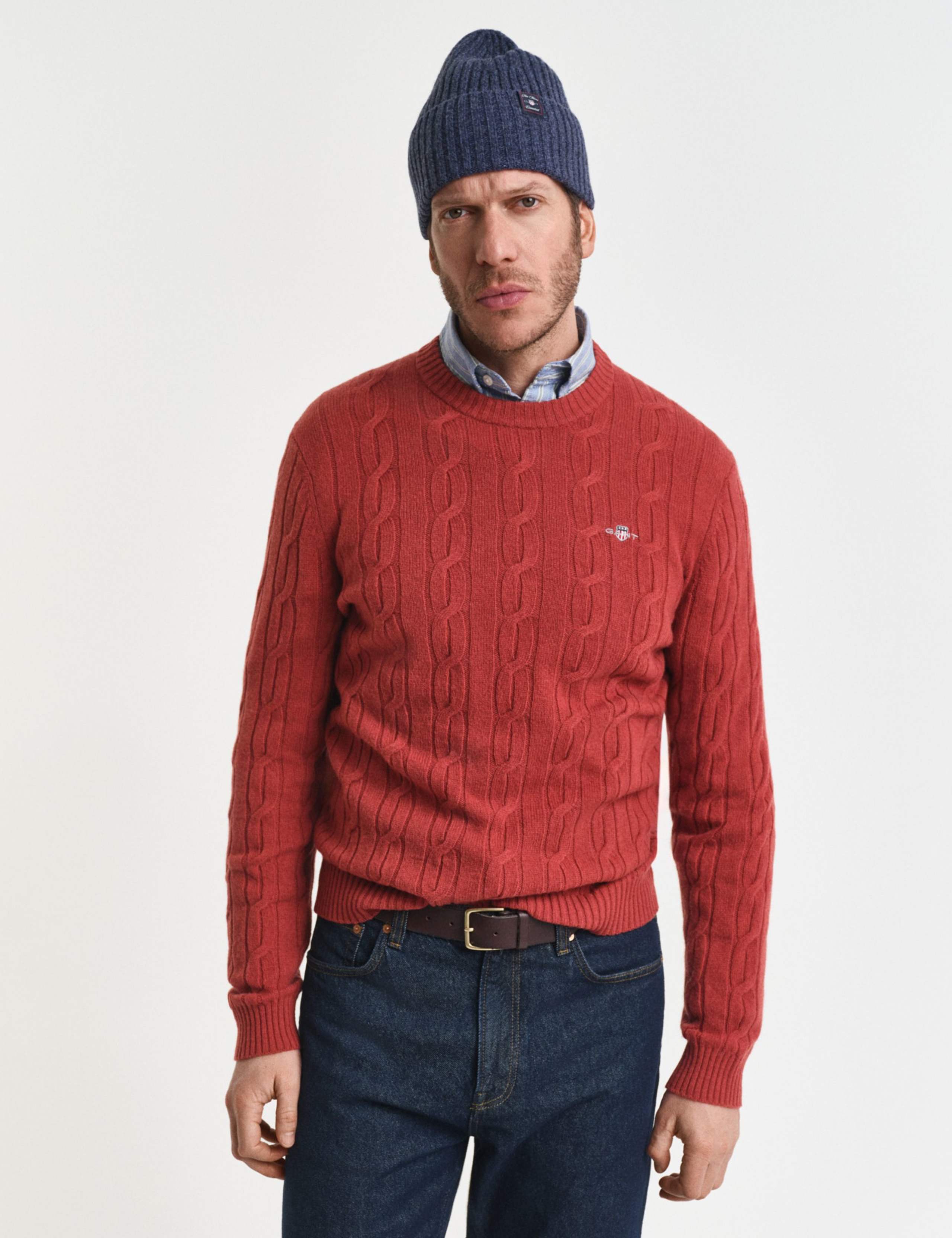Pure Lambswool Cable Crew Neck Jumper