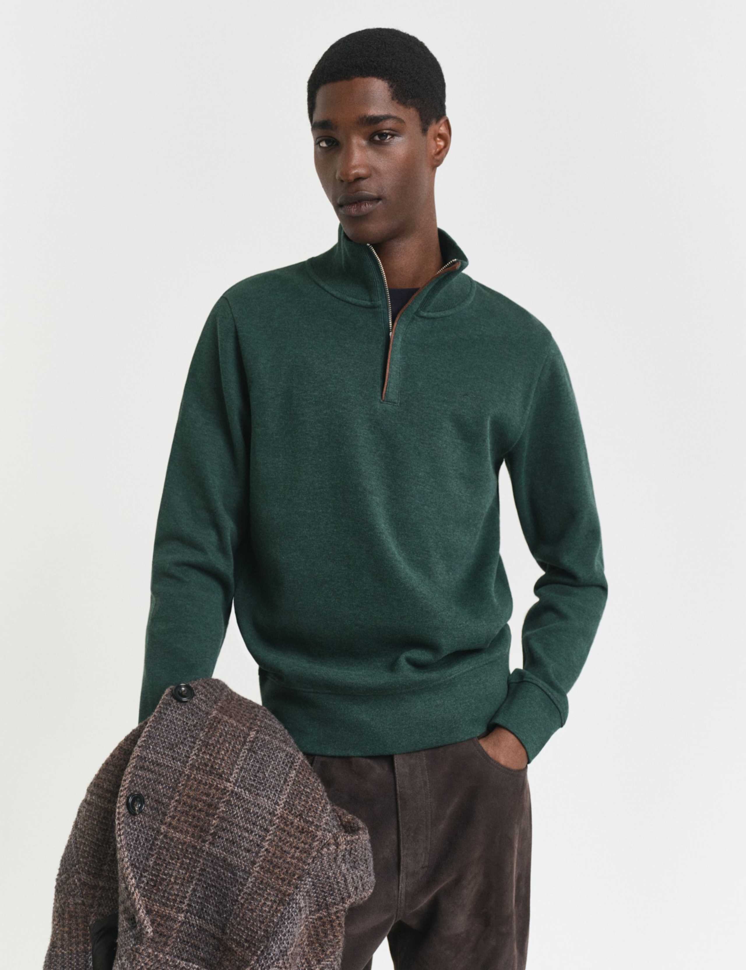 Pure Cotton Half Zip Sweatshirt