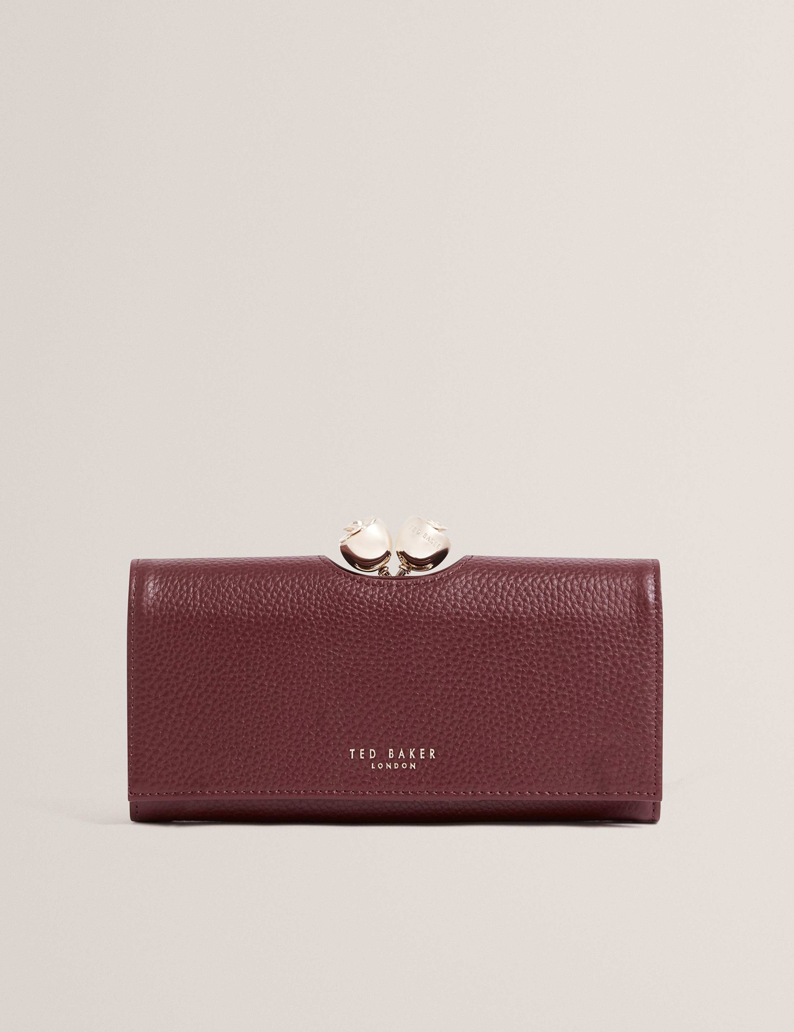 Leather Rose Detail Bobble Purse