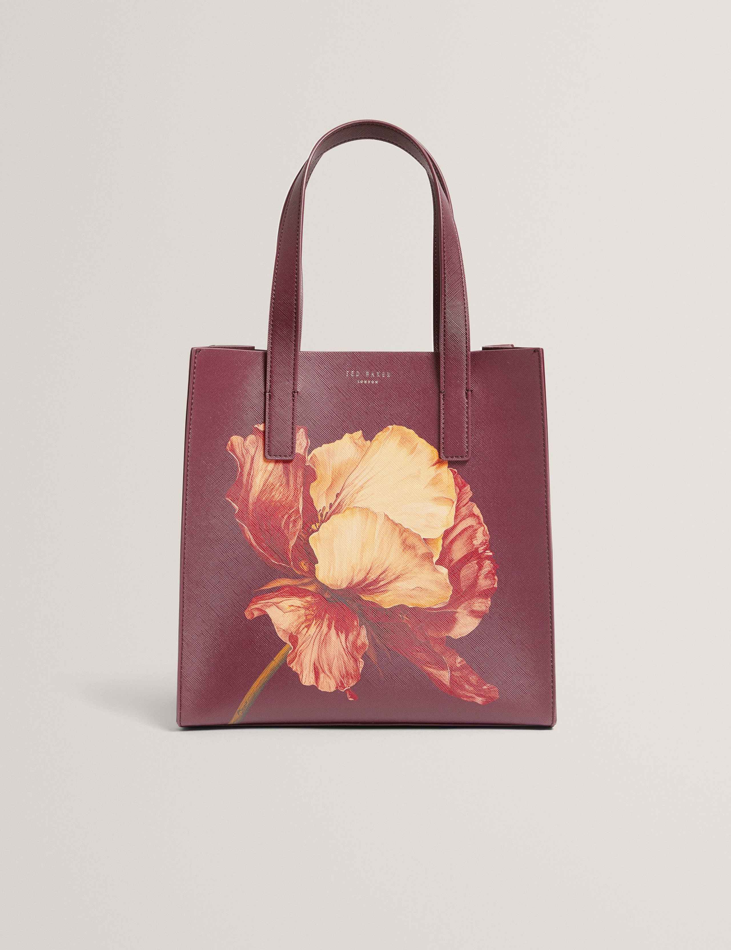Faux Leather Floral Tote Bag