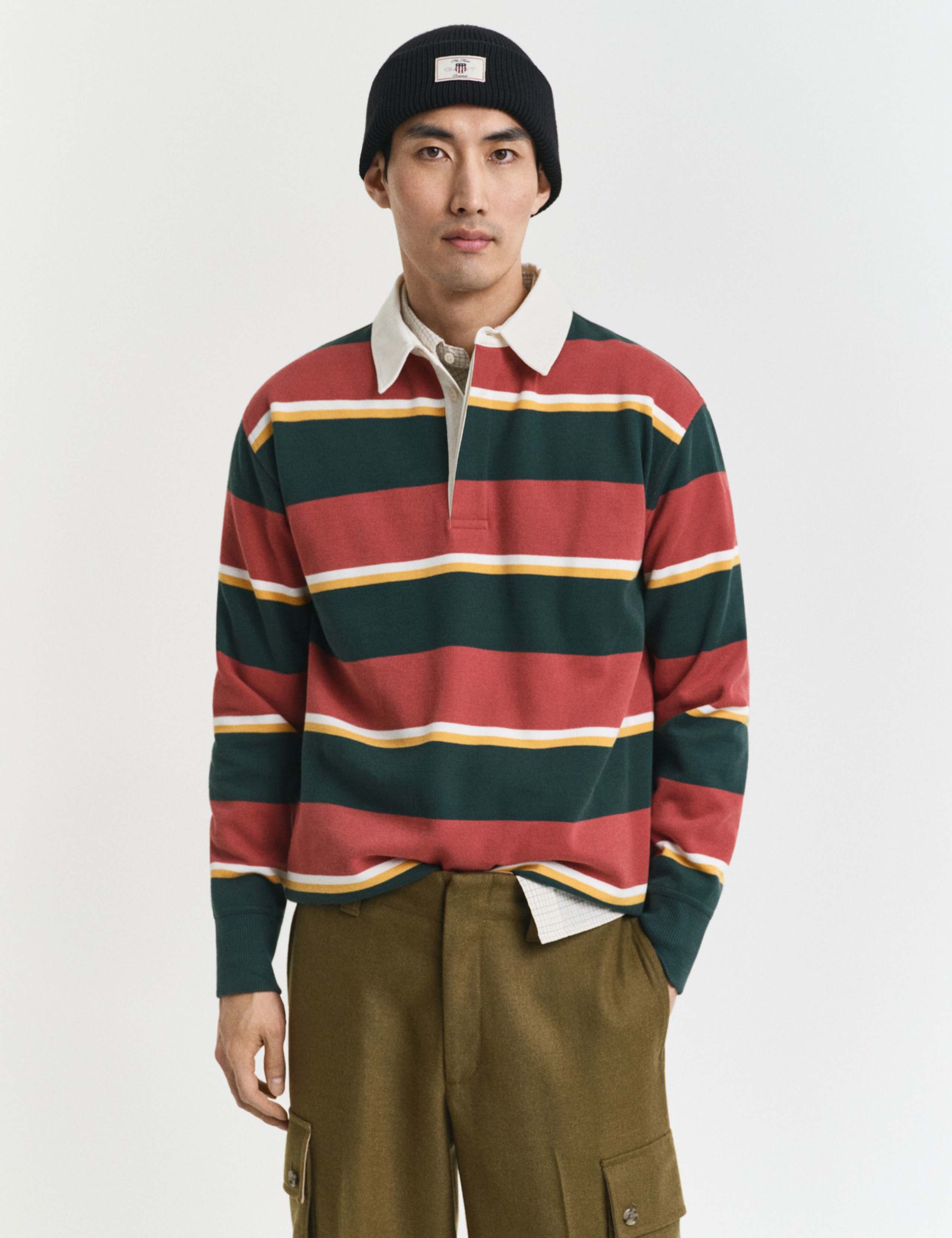 Cotton Rich Striped Rugby Shirt