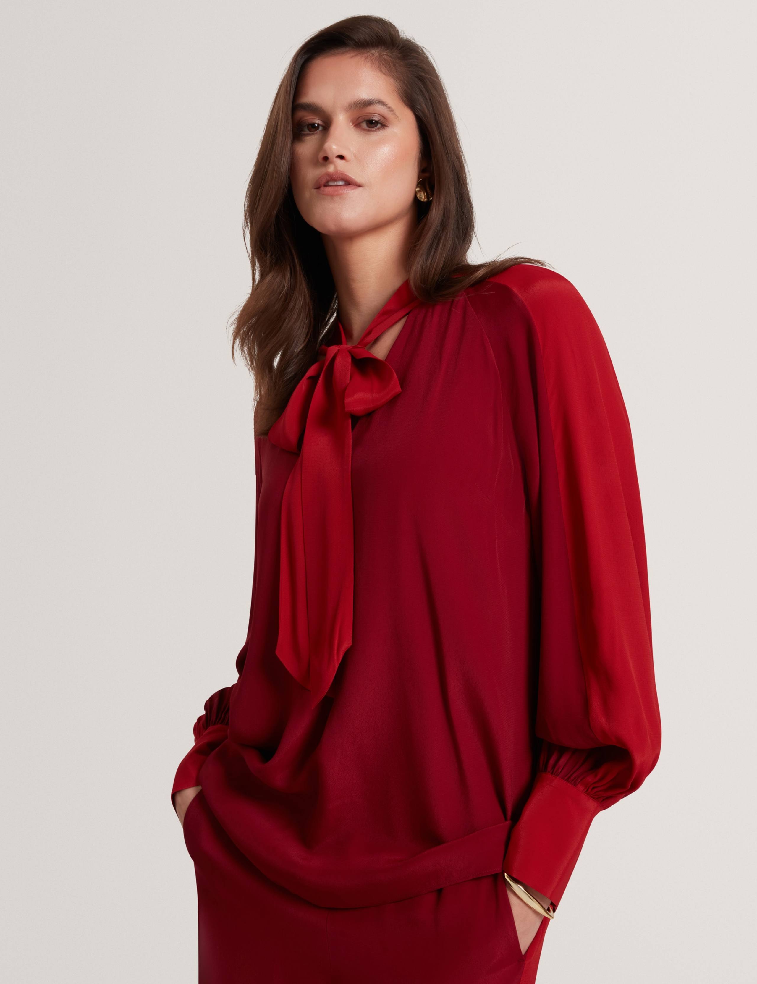 Tie V-Neck Blouse