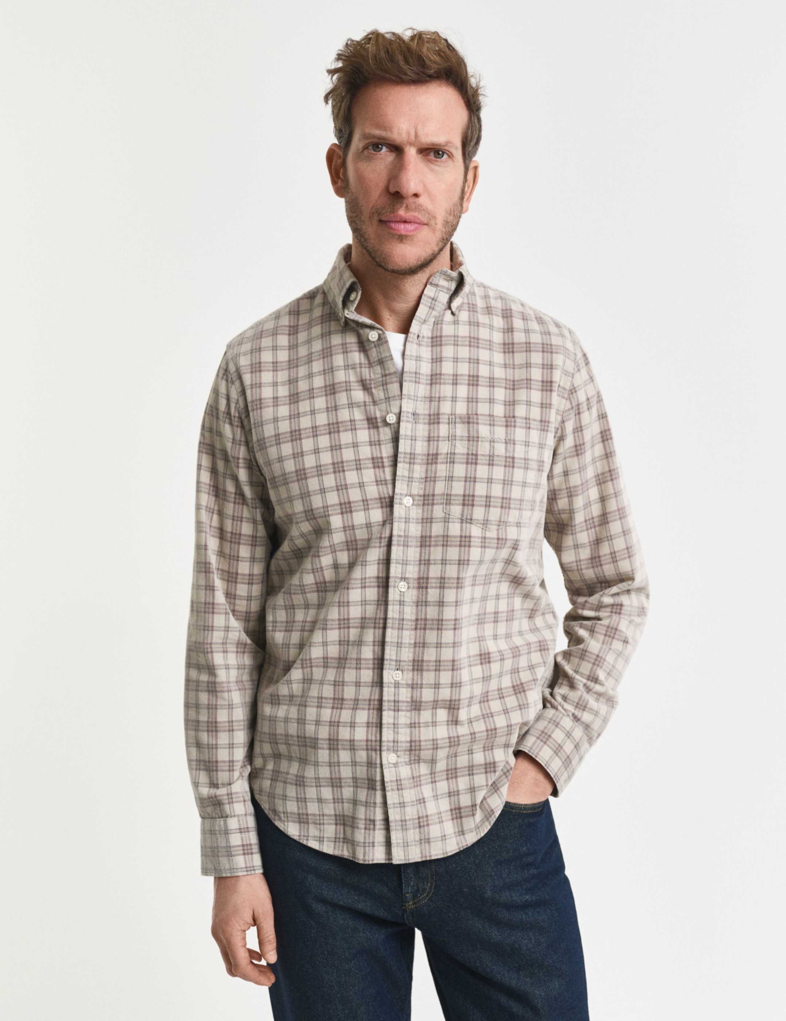 Regular Fit Corduroy Check Shirt