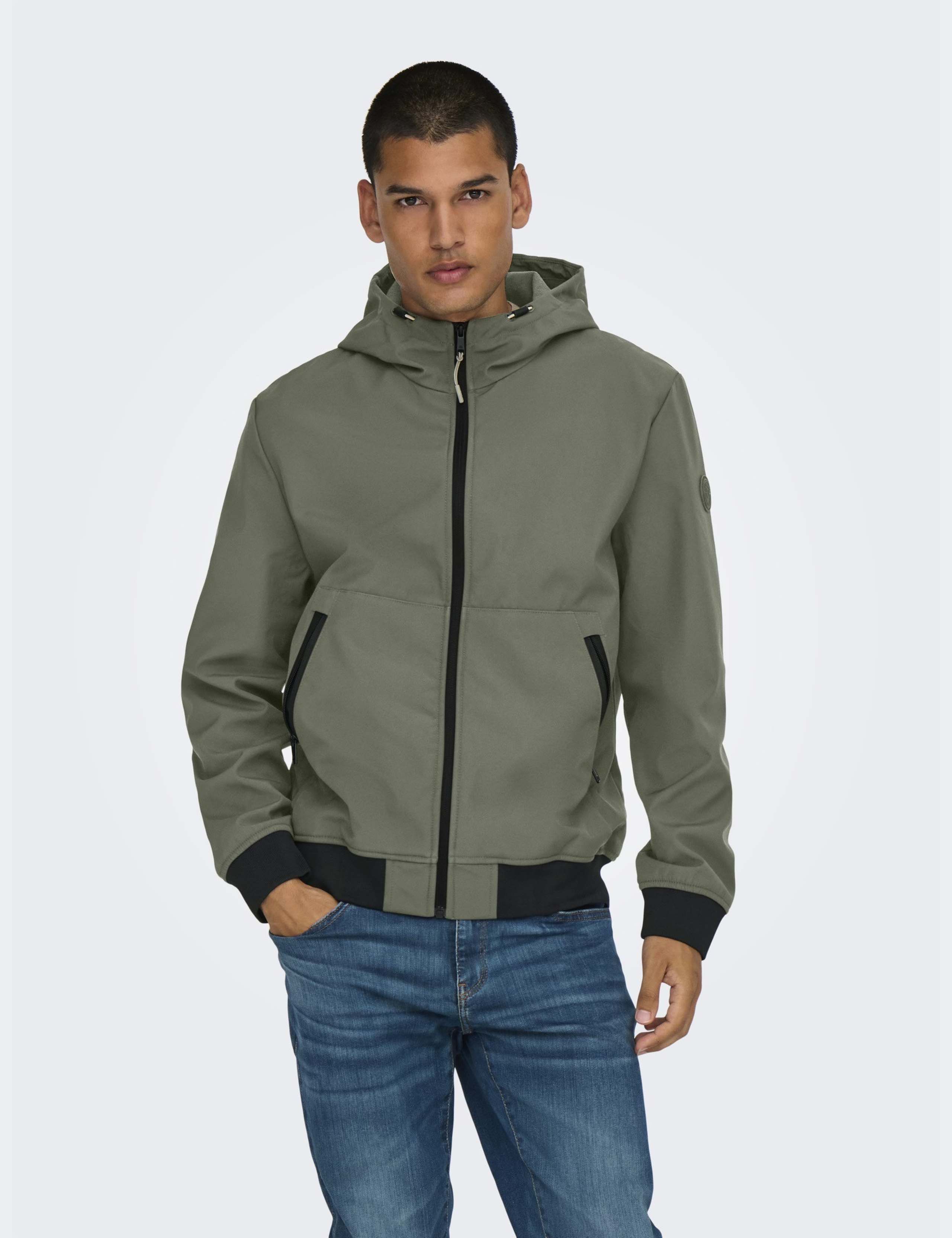 Hooded Softshell Bomber Jacket