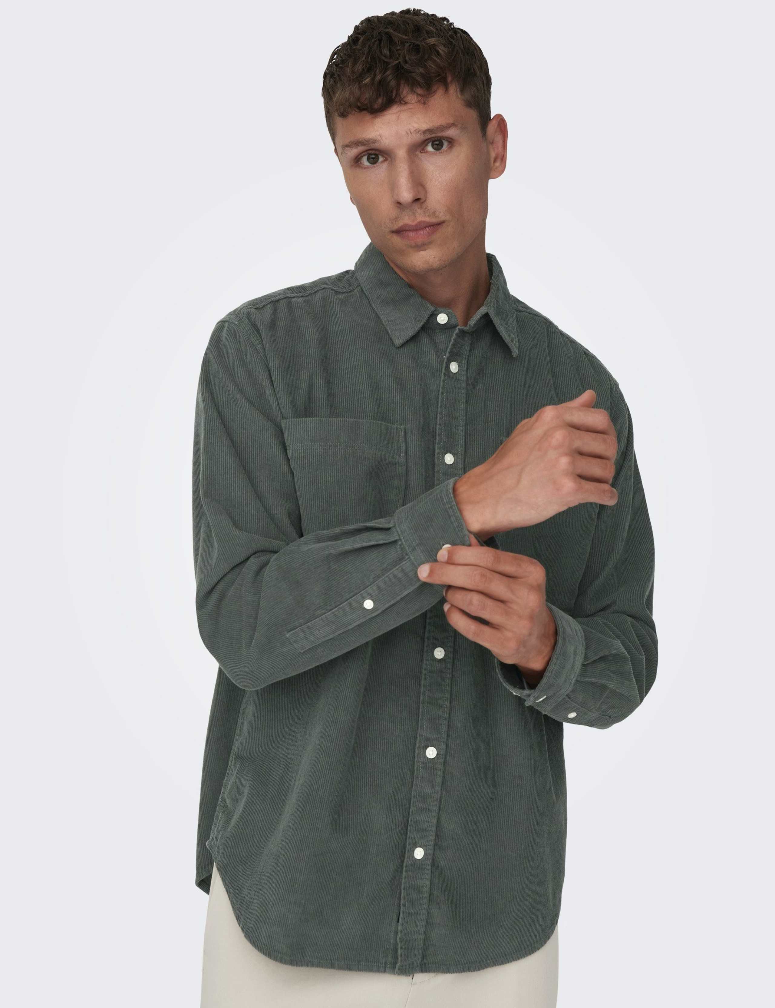 Regular Fit Pure Cotton Corduroy Shirt