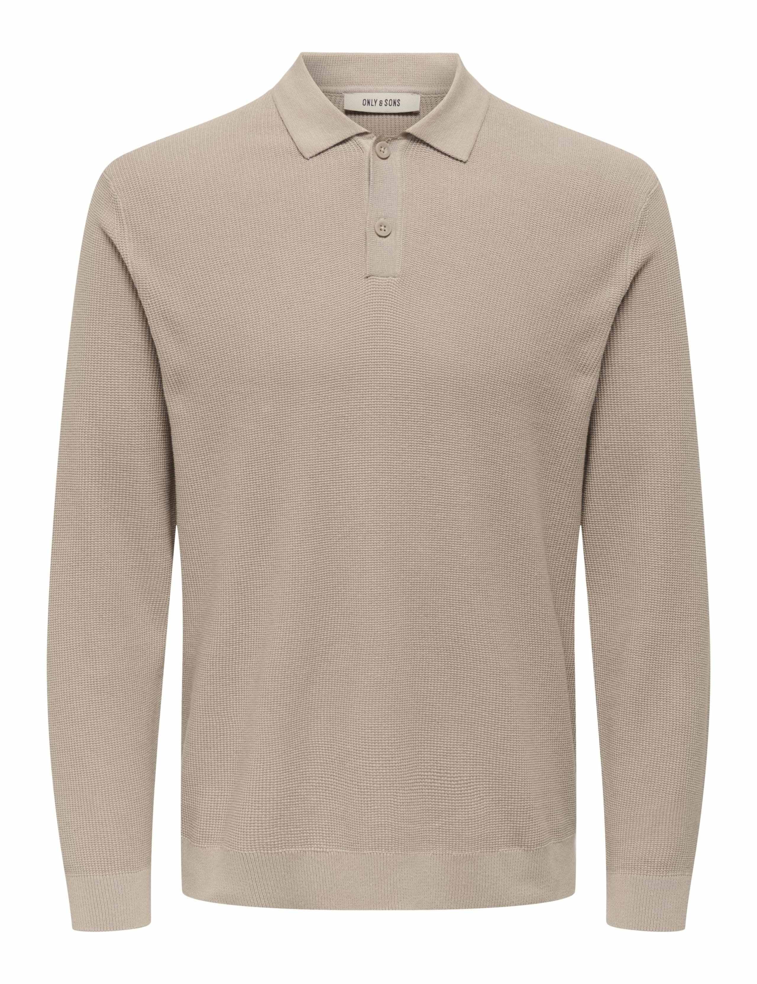 Pure Cotton Waffle Knitted Polo Shirt