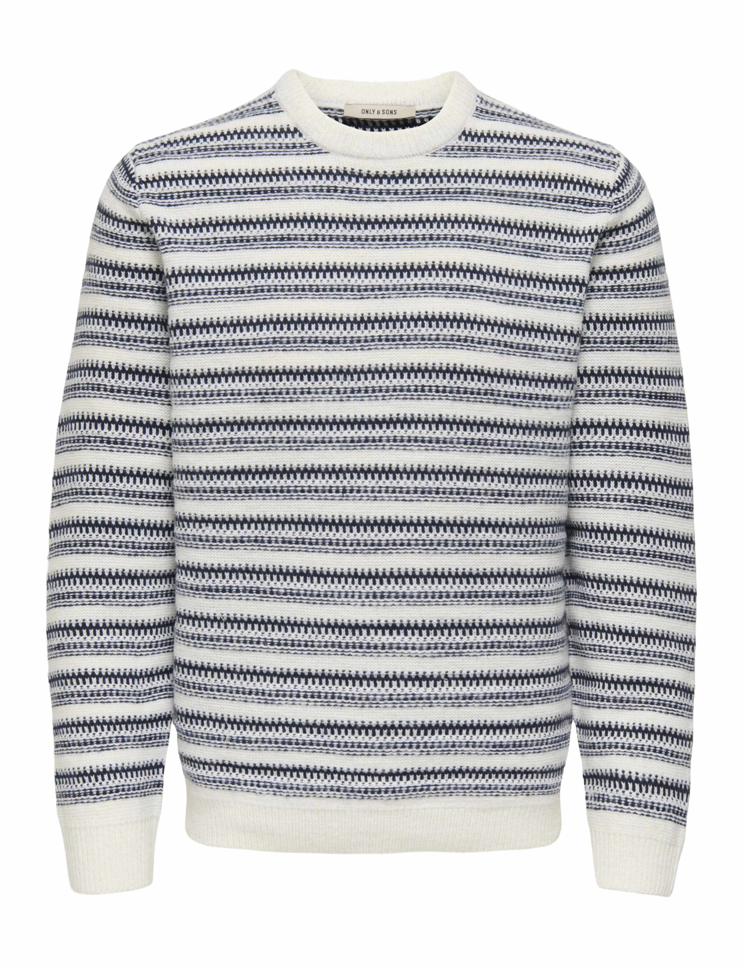 Crew Neck Striped Long Sleeve Sweatshirt