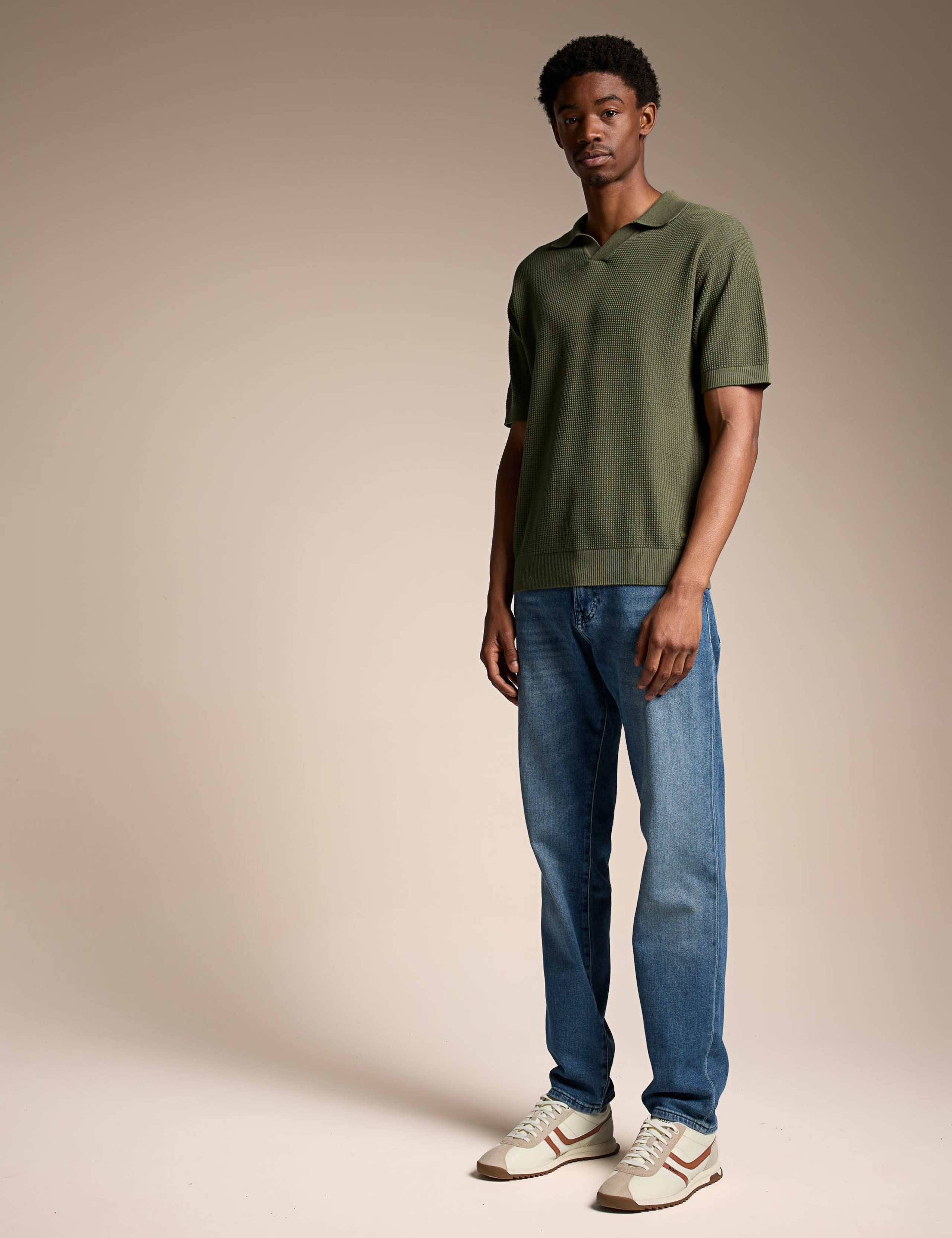 Pure Cotton Knitted Polo Shirt