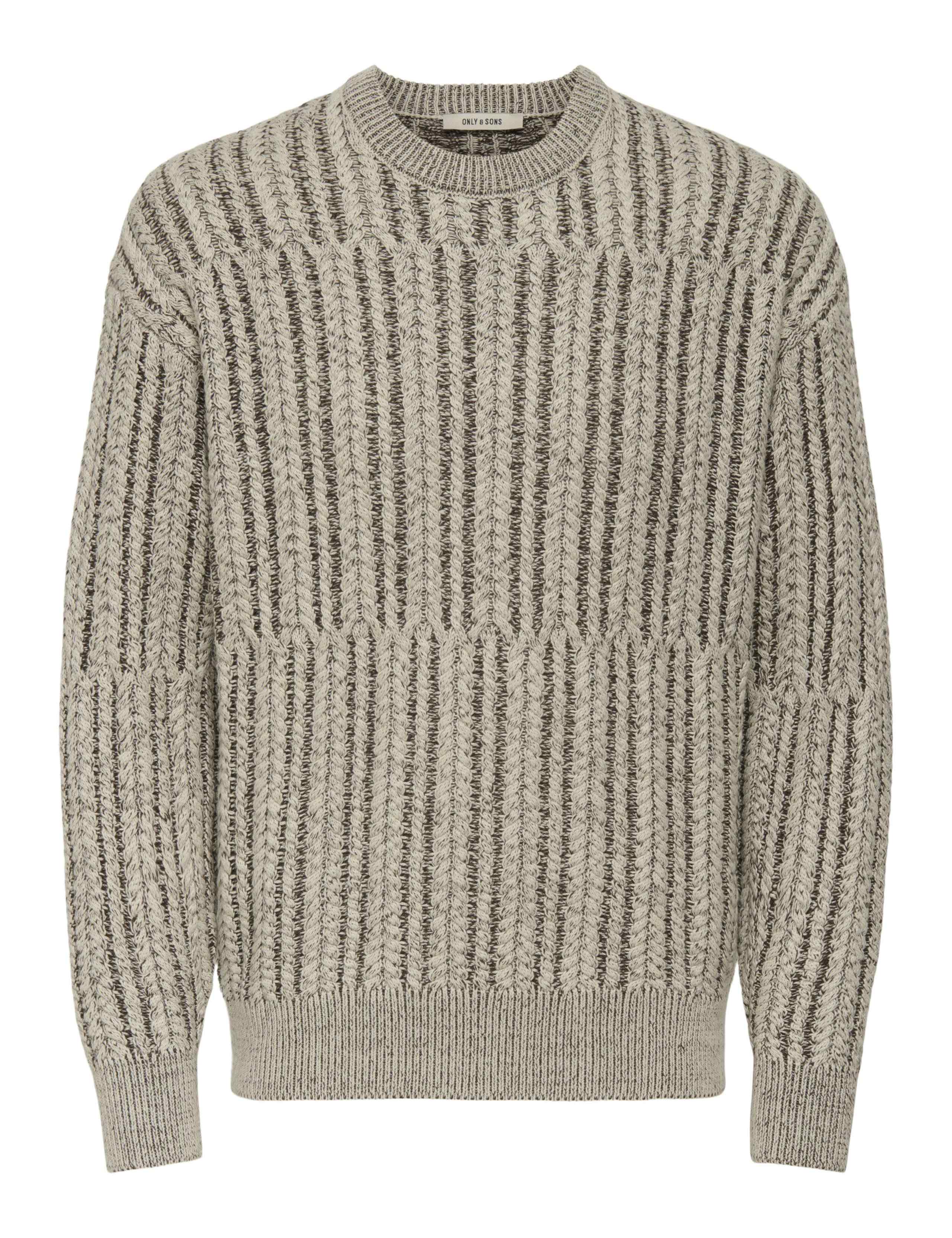 Cotton Rich Cable Knit Crew Neck Jumper