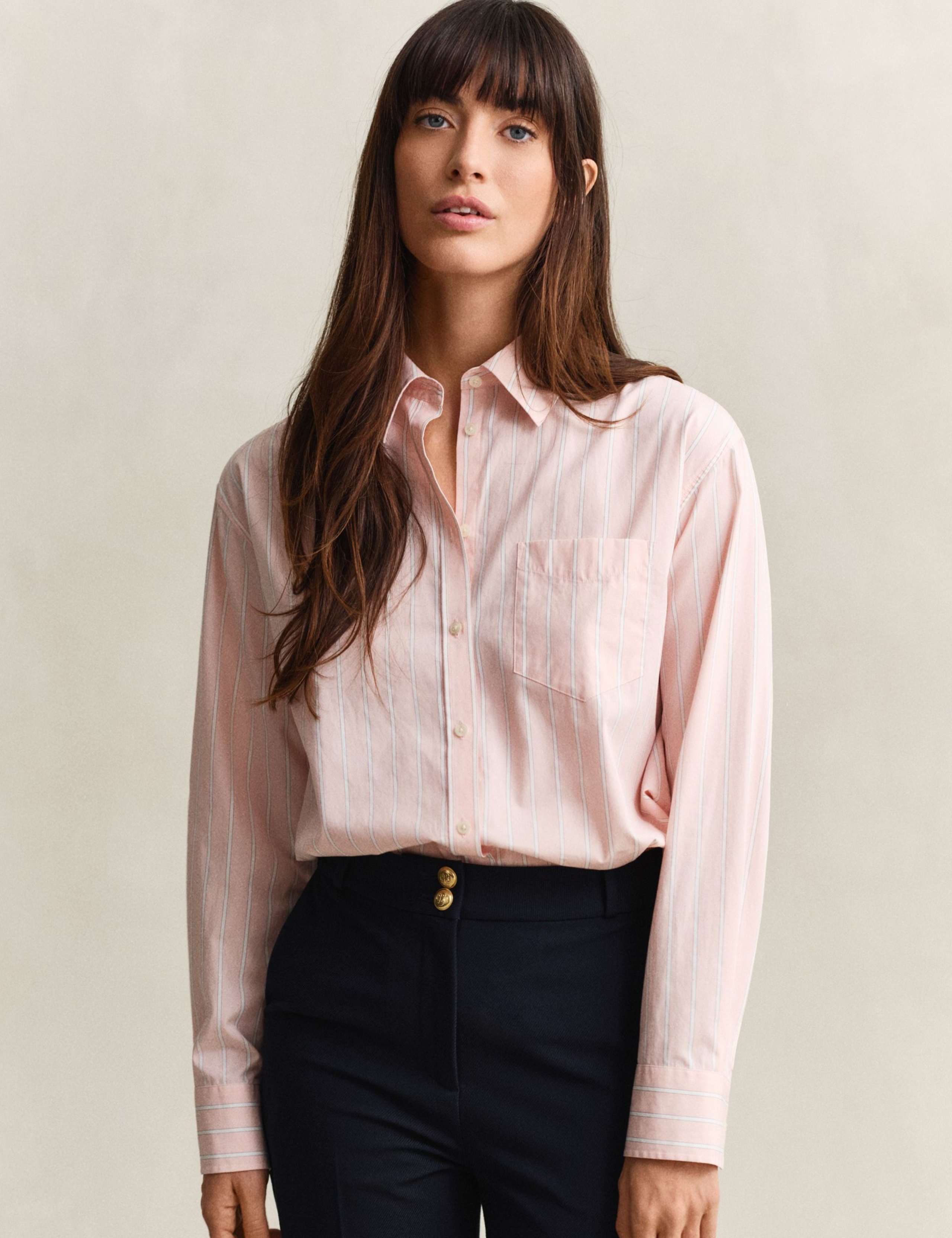 Pure Cotton Poplin Striped Shirt