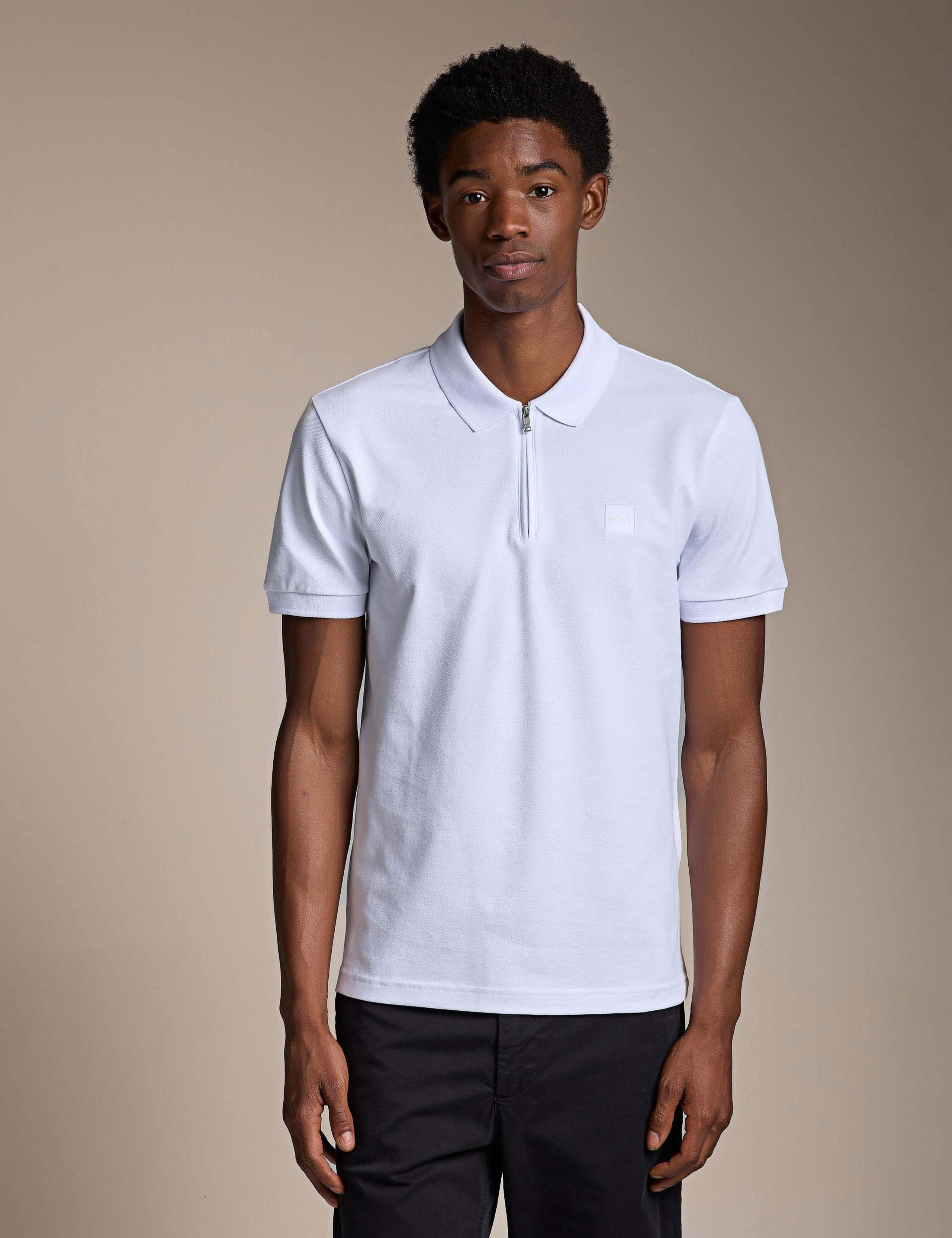 Slim Fit Cotton Rich Zip Polo Shirt