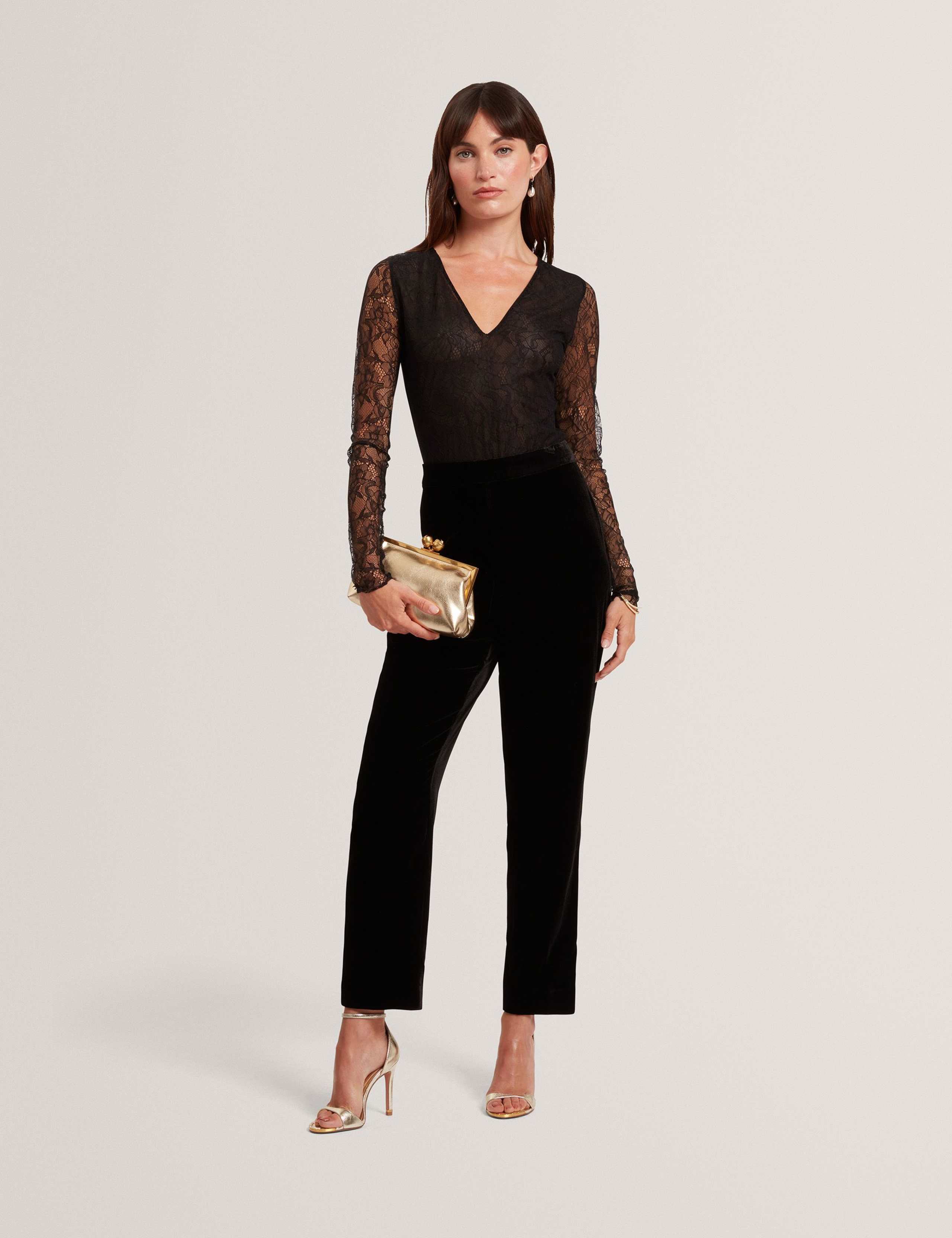 Velvet Tapered Trousers