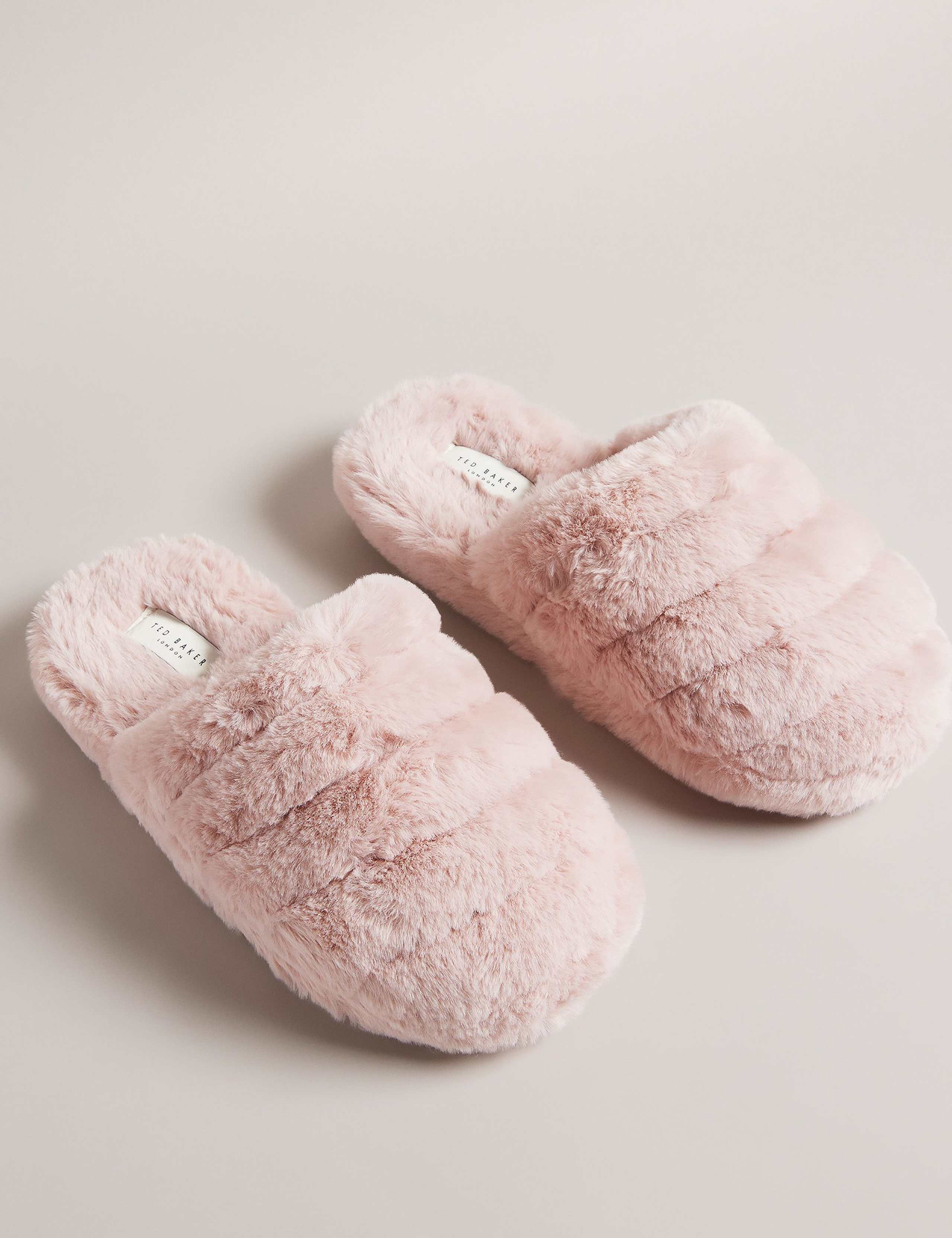 Faux Fur Round Toe Mule Slippers
