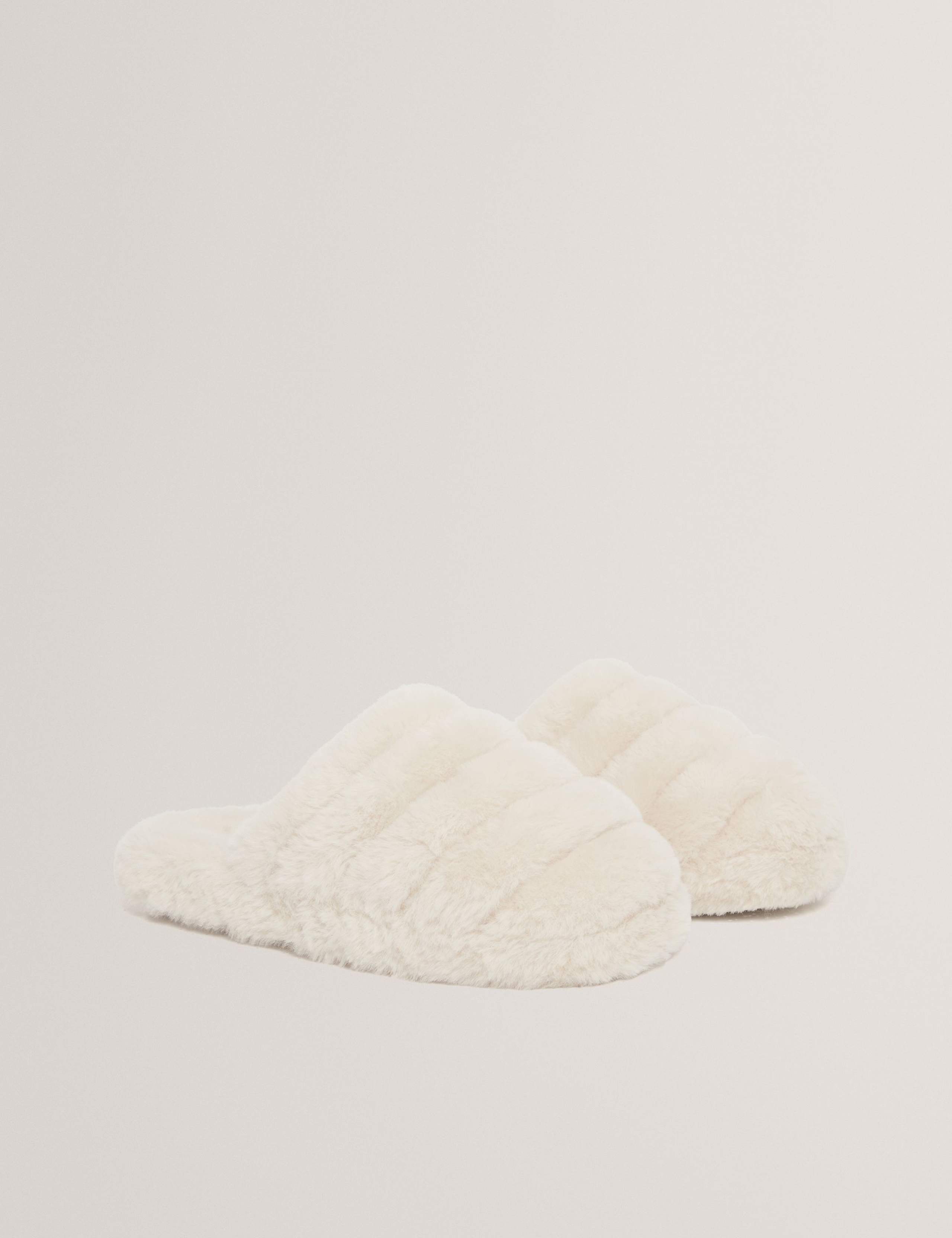 Faux Fur Round Toe Mule Slippers