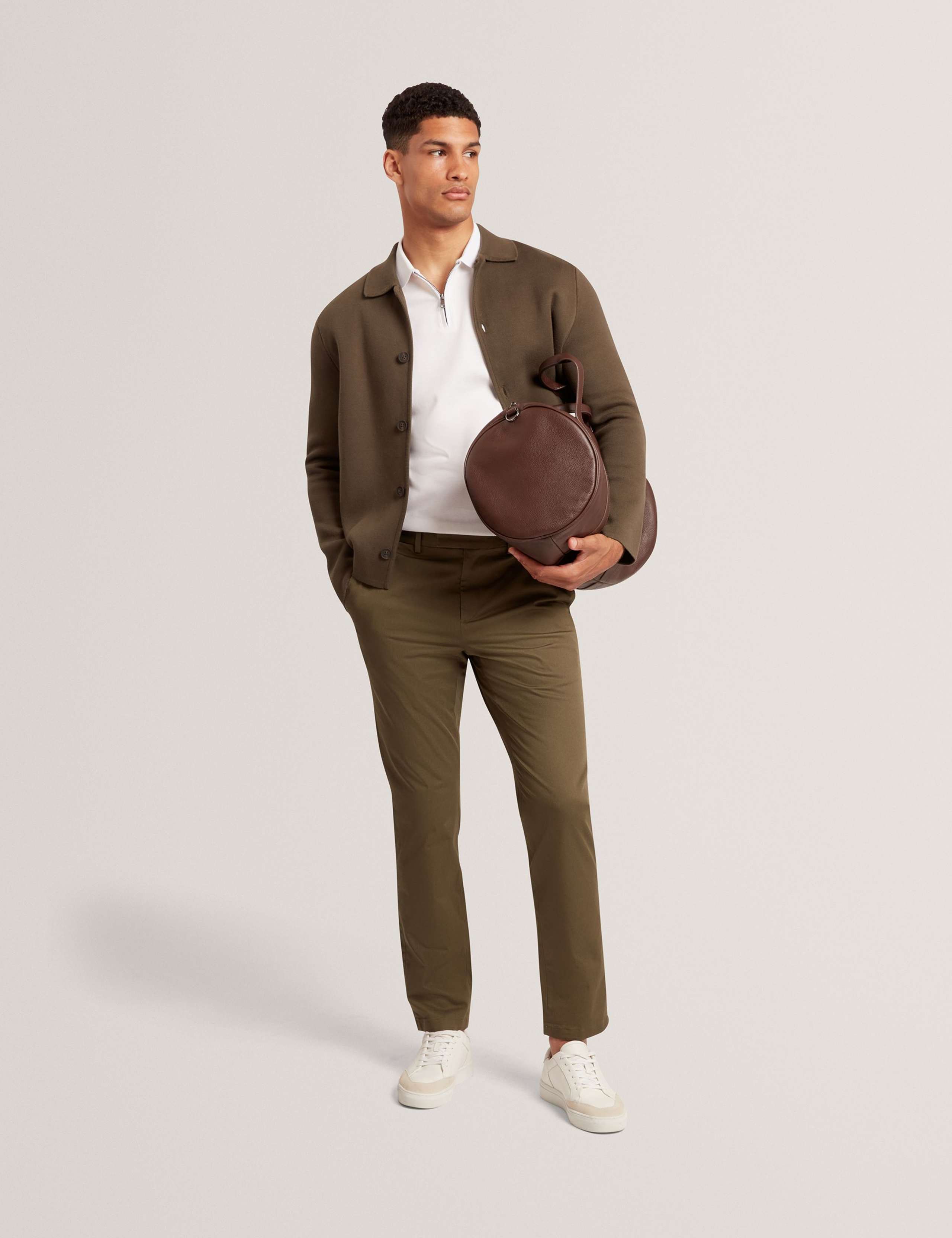 Pure Cotton Half Zip Polo Shirt