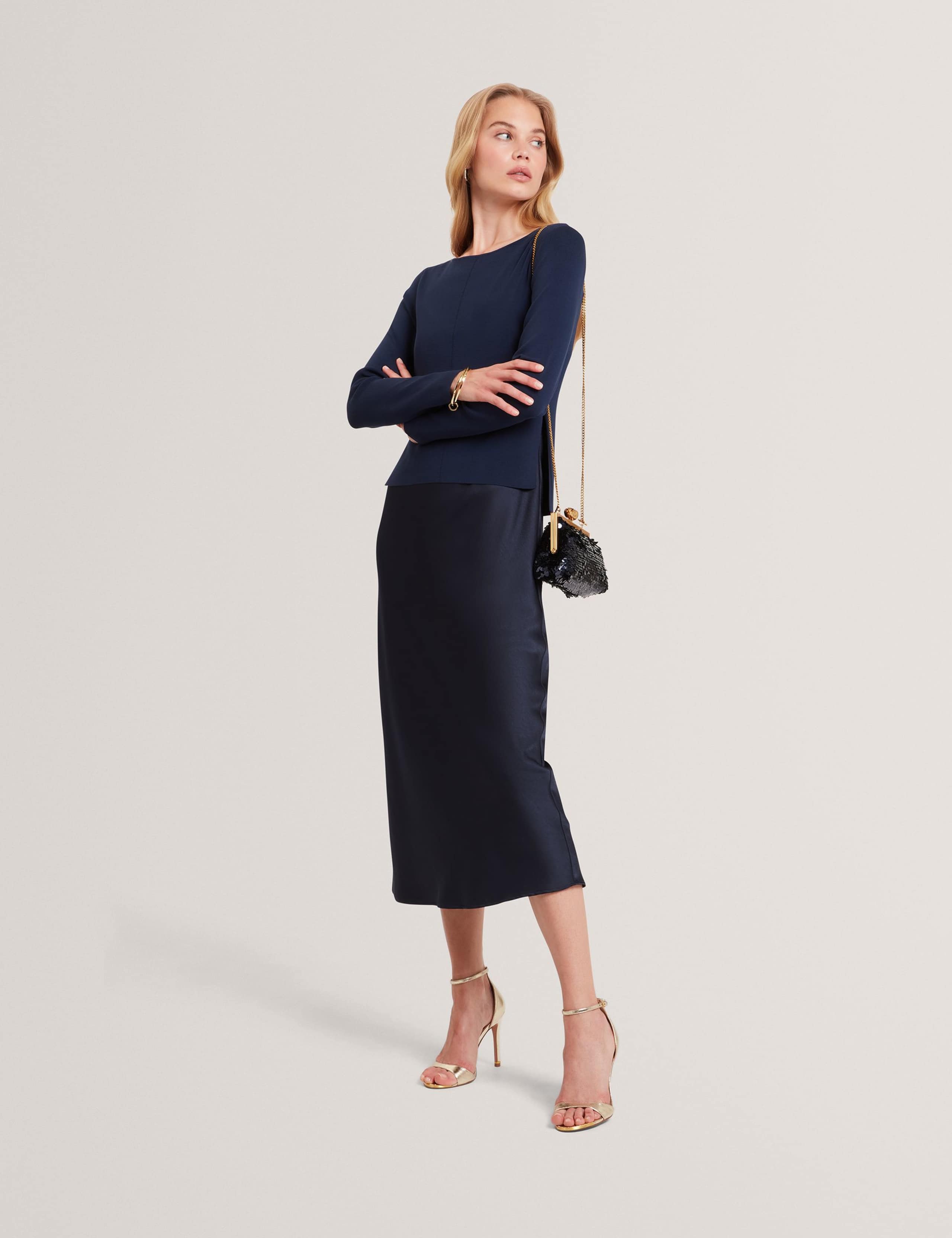 2 in 1 Slip Dress with Knitted Top