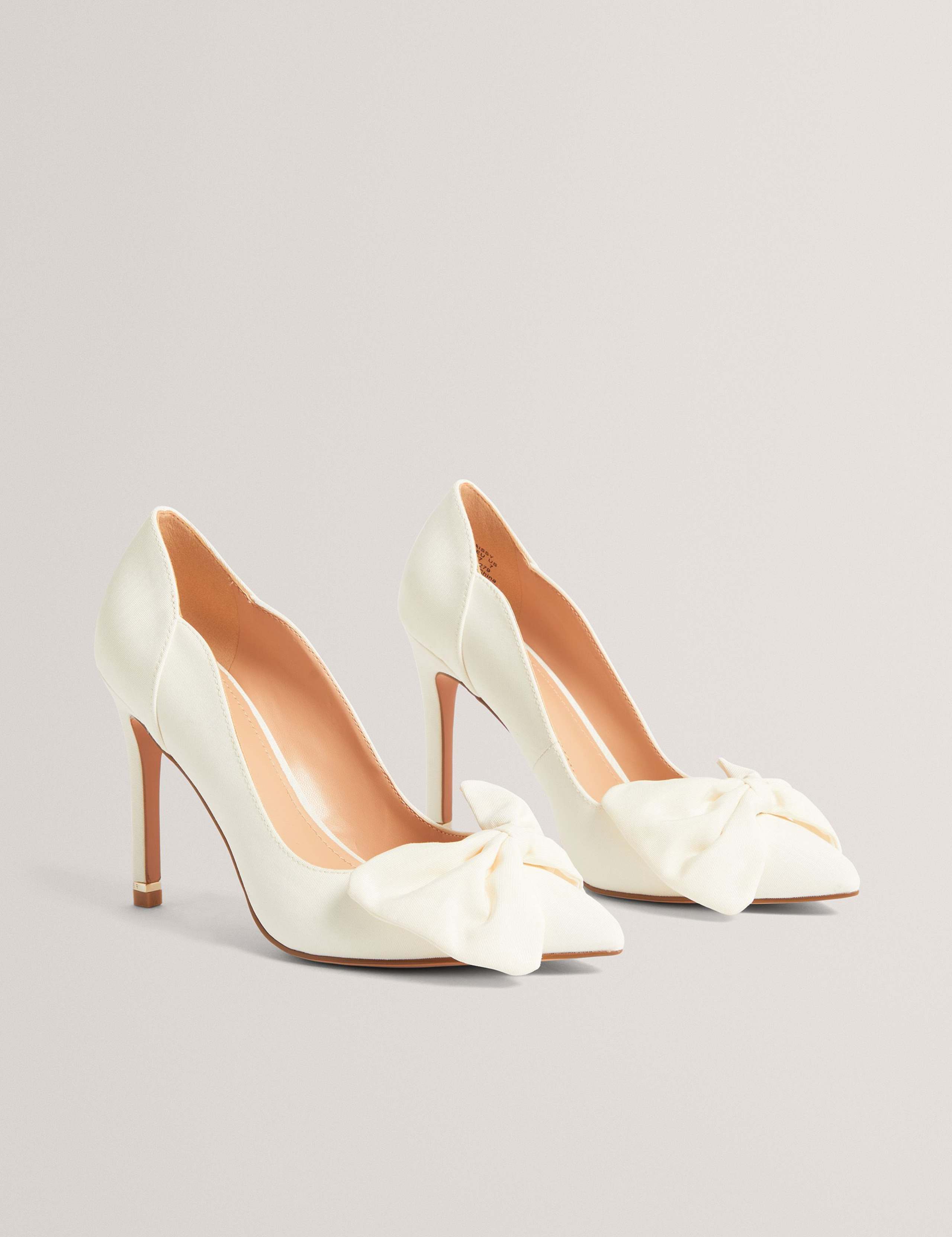 Bow Slip On Stiletto Heel Pointed Court Shoes
