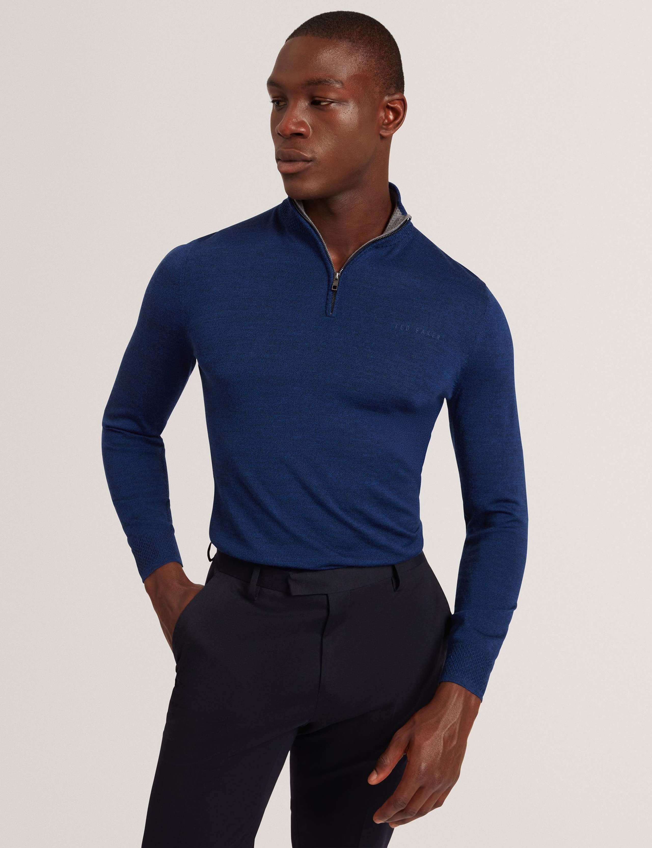 Pure Wool Half Zip Jumper
