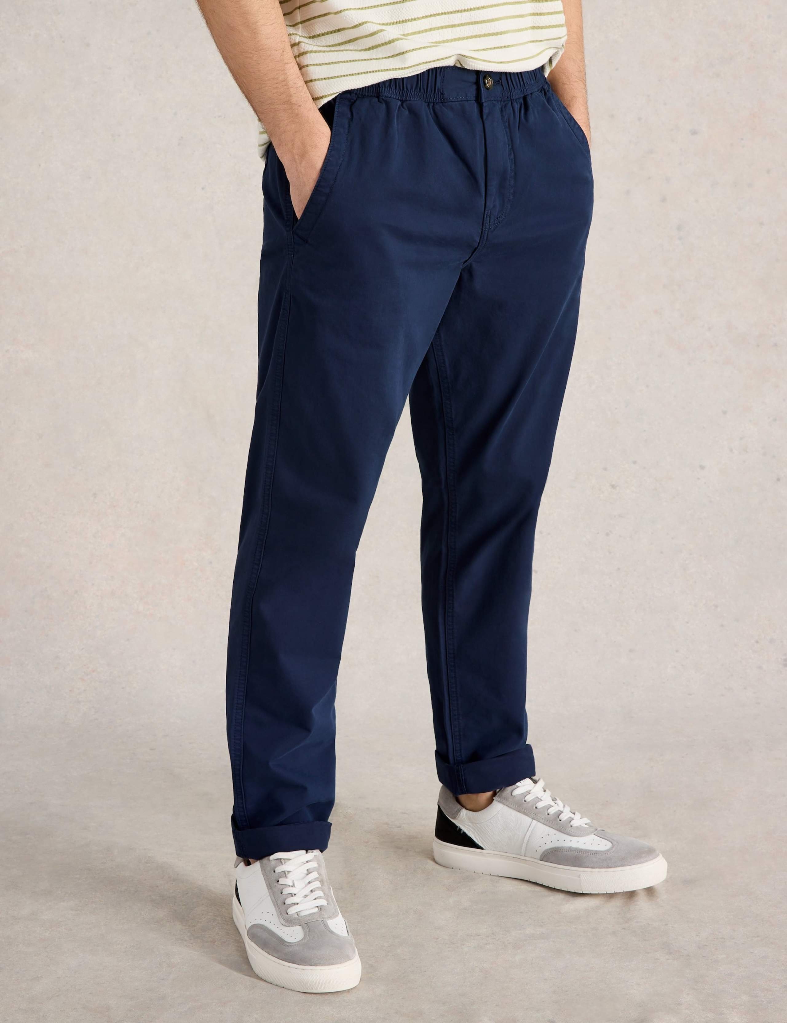 Straight Fit Elasticated Waist Trousers