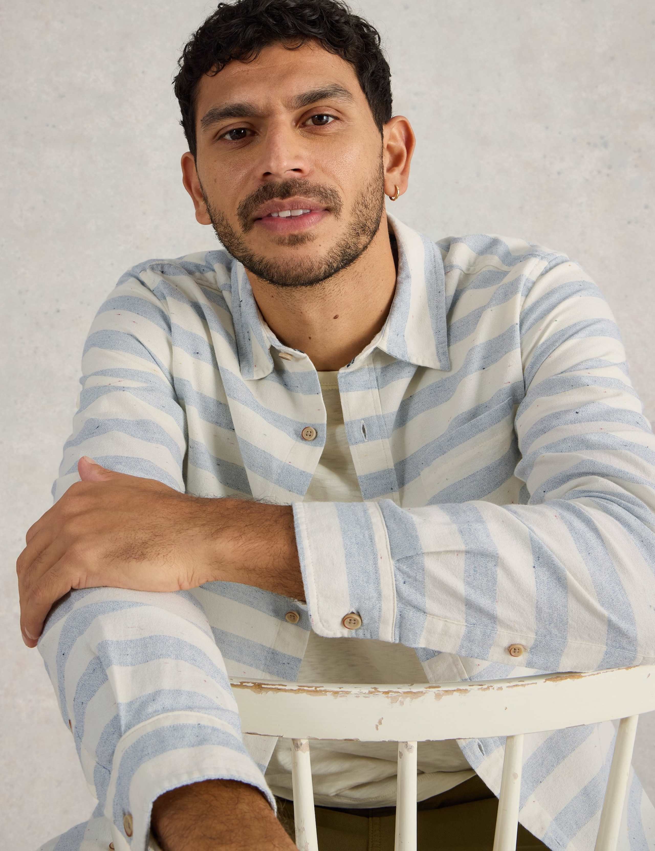 Easy Iron Pure Cotton Striped Shirt