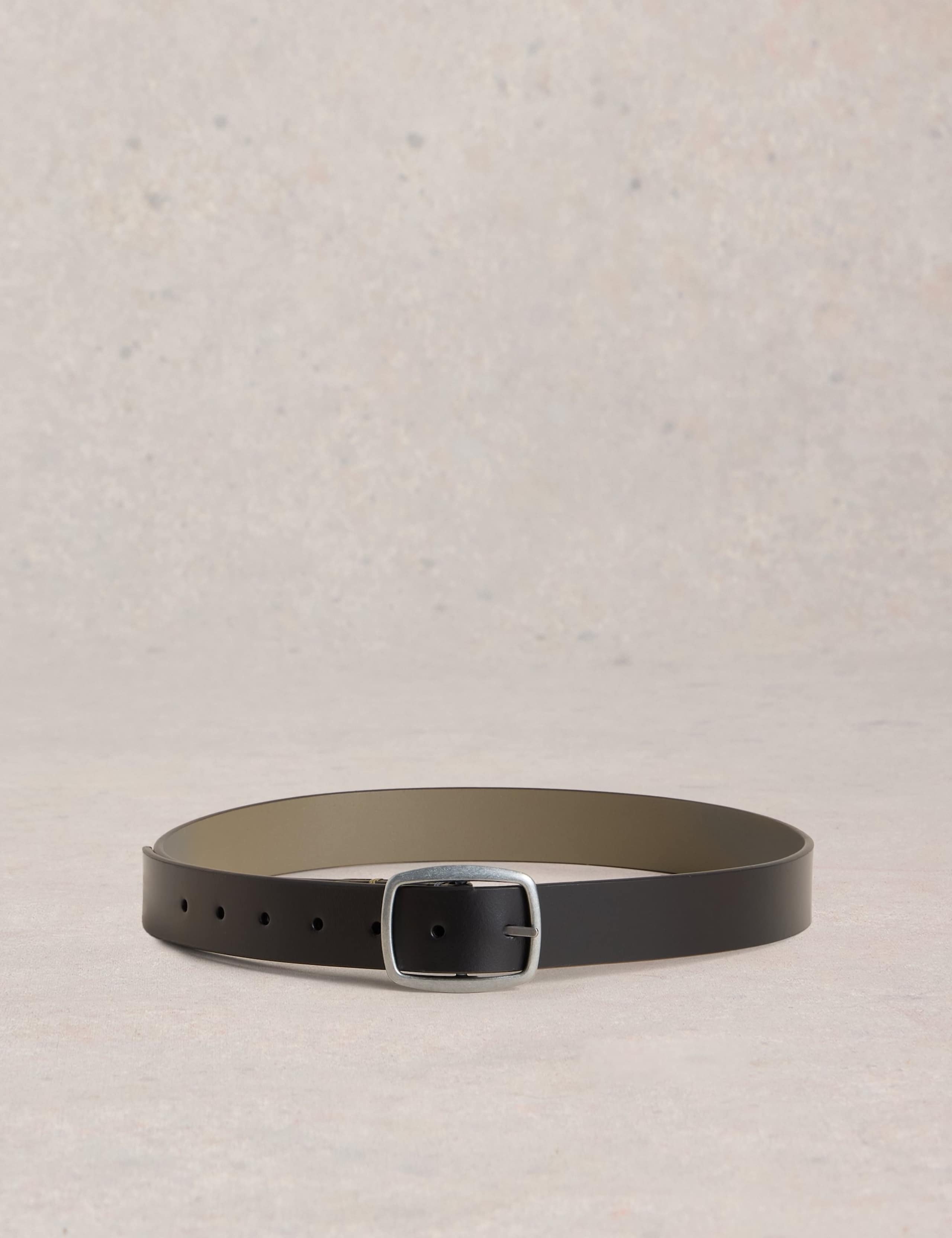 Leather Reversible Rectangular Buckle Belt