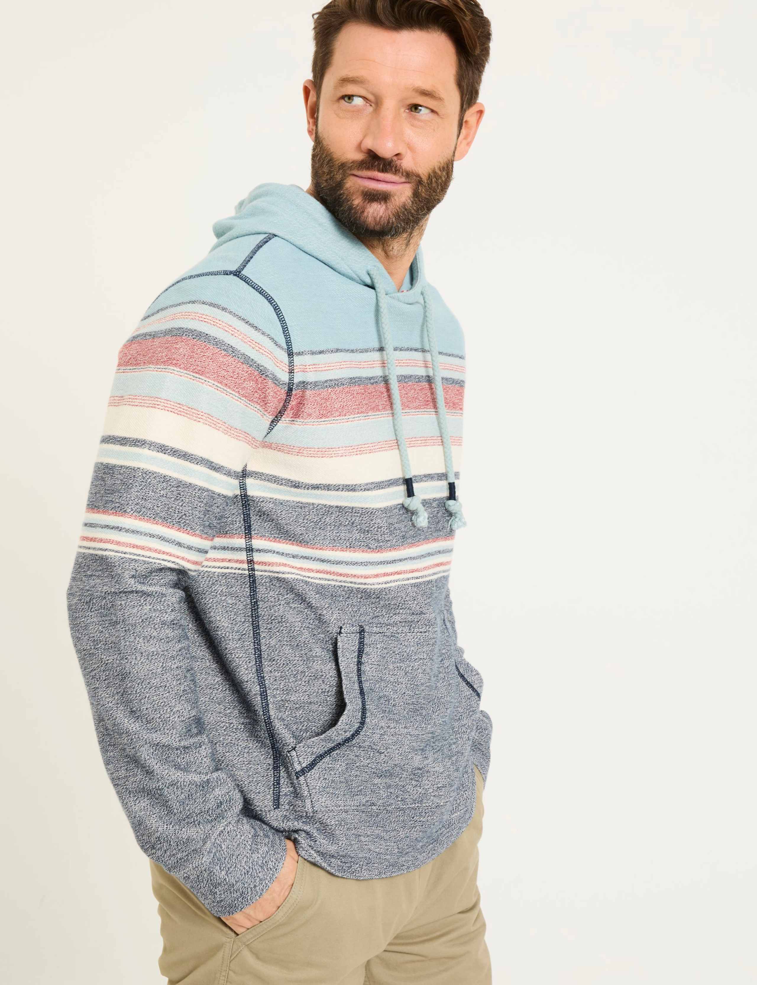 Pure Cotton Striped Hoodie