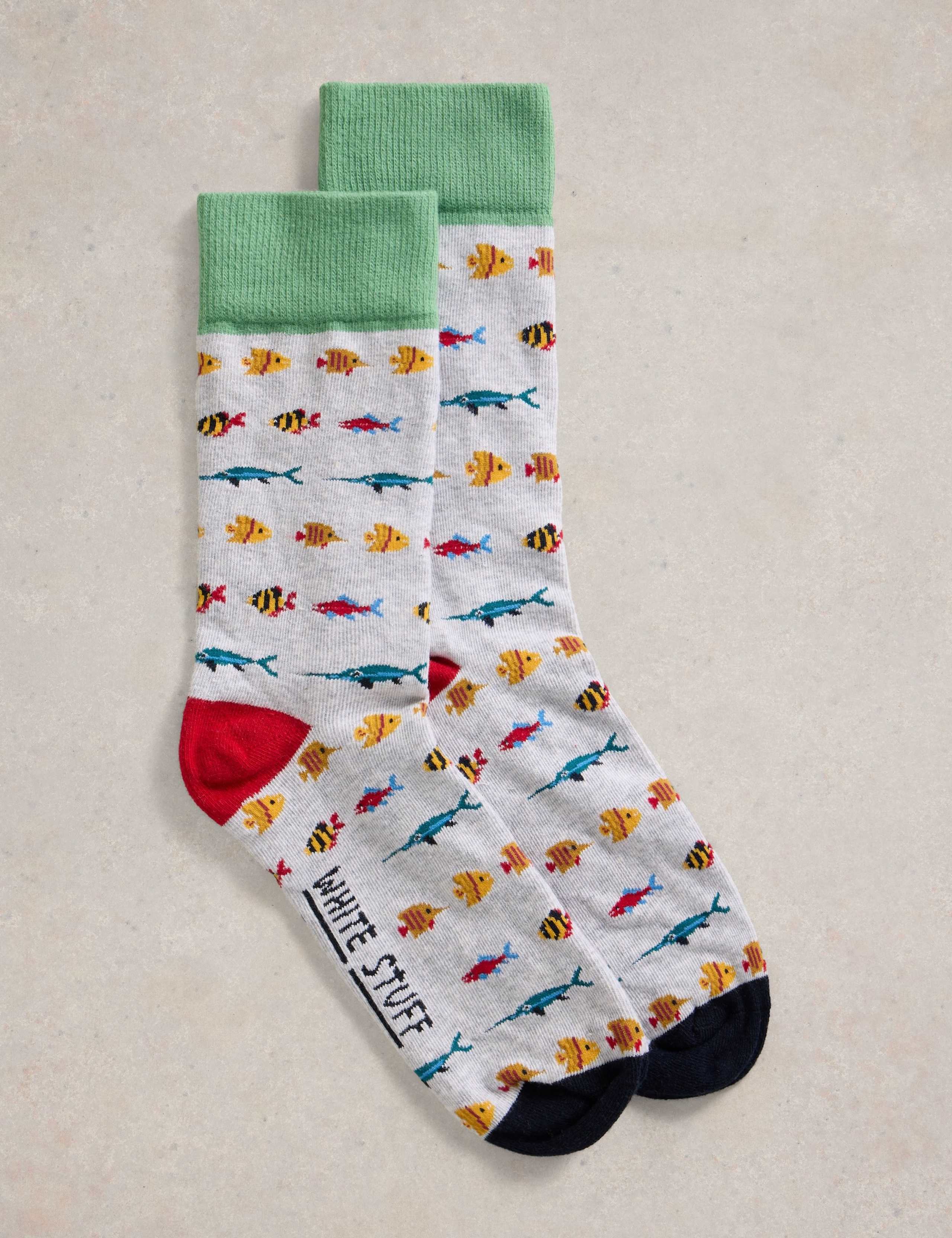 Fish Cotton Rich Socks