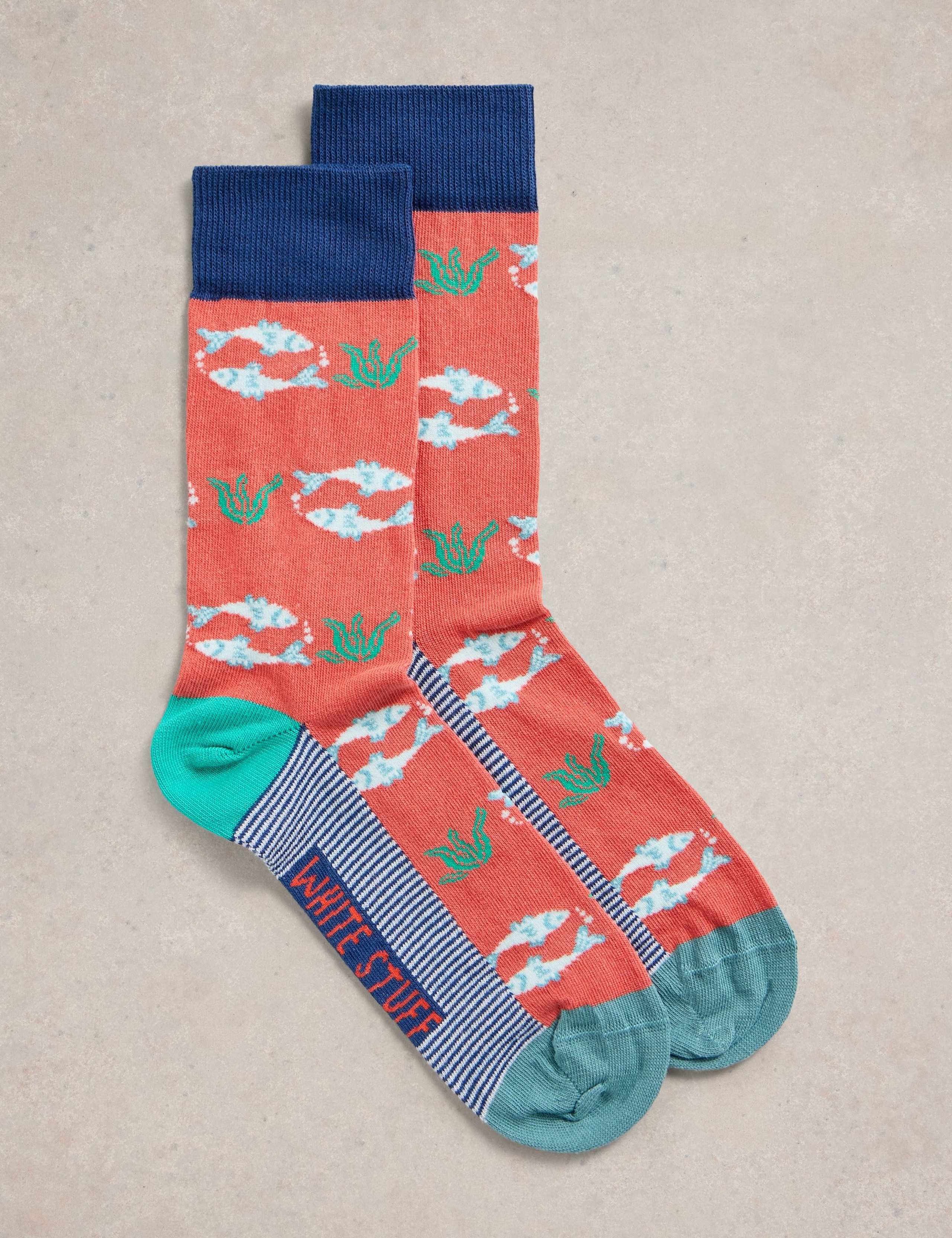 Fish Cotton Rich Socks
