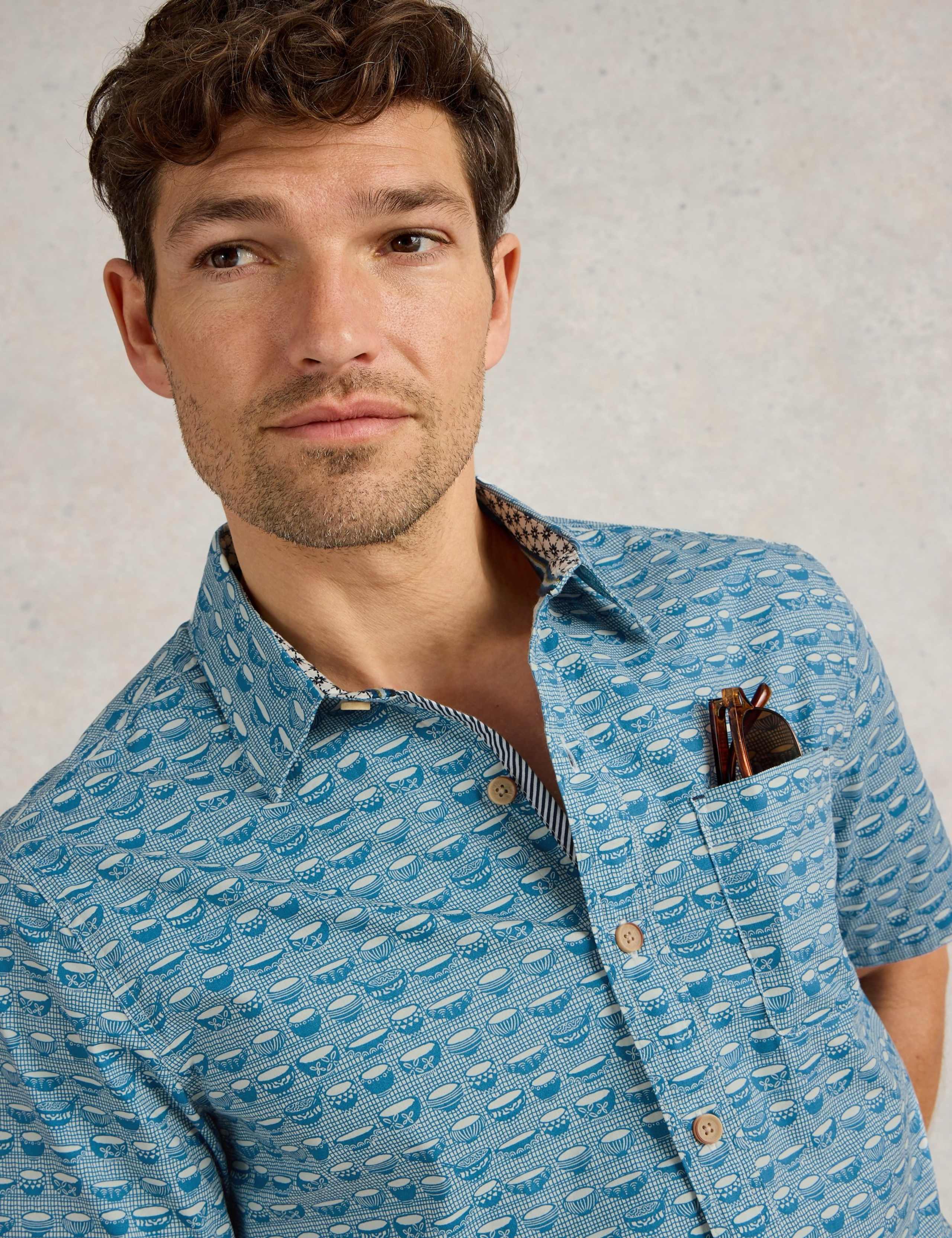 Regular Fit Cotton Rich Bowl Print Shirt