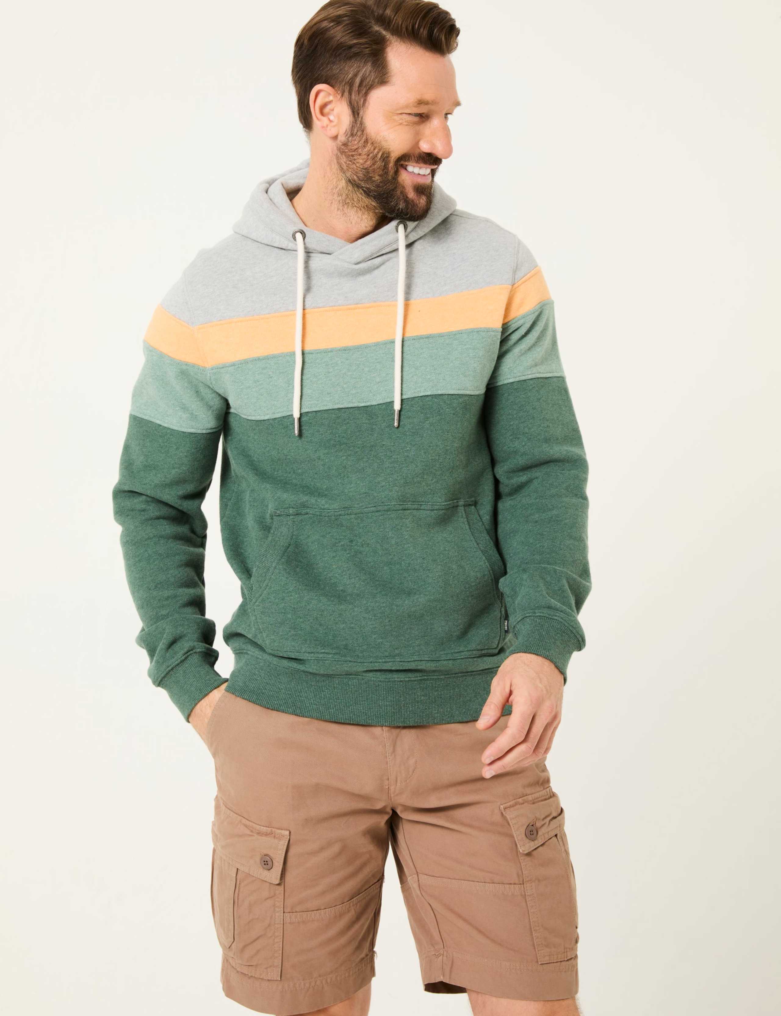 Pure Cotton Colour Block Hoodie